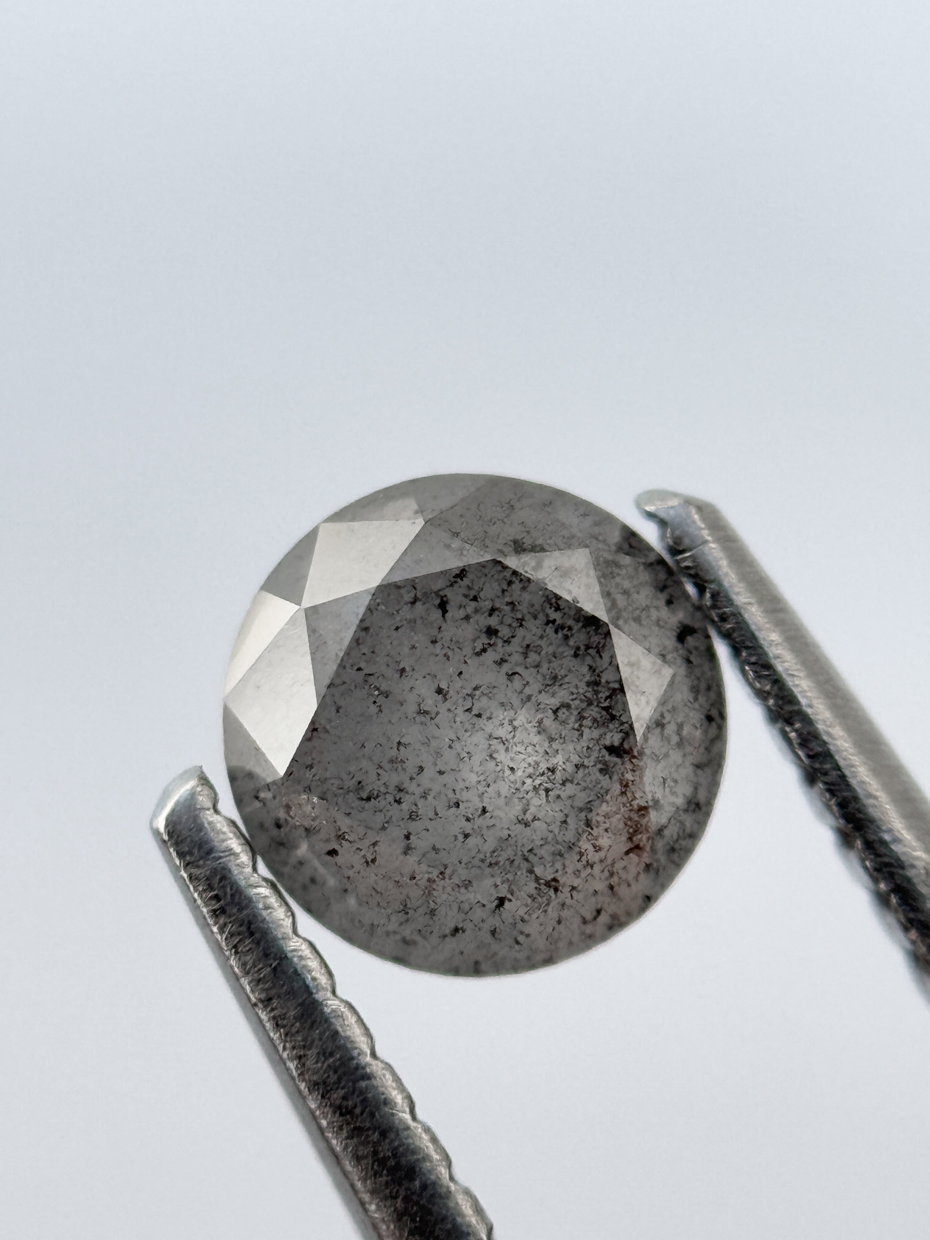 0.68 Ct Round Brilliant Cut Grey Natural Salt and Pepper Diamond