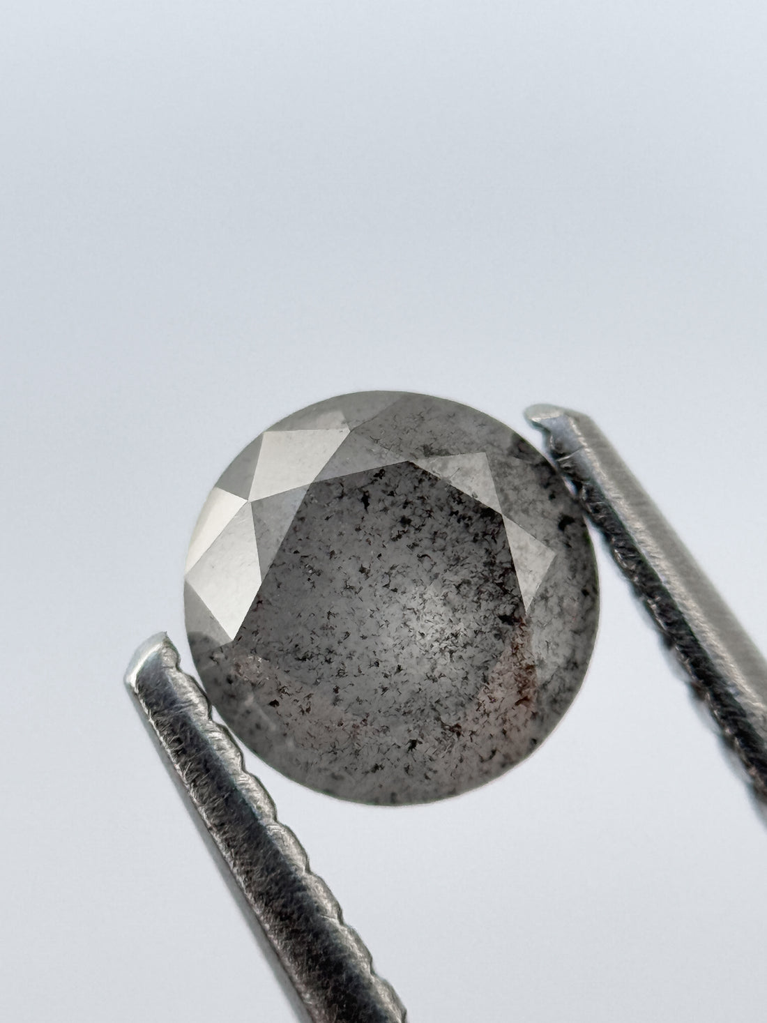 0.68 Ct Round Brilliant Cut Grey Natural Salt and Pepper Diamond