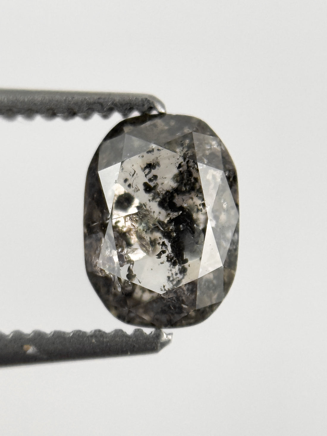 6.8 MM Oval Rose Cut Grey Natural Fancy Diamond