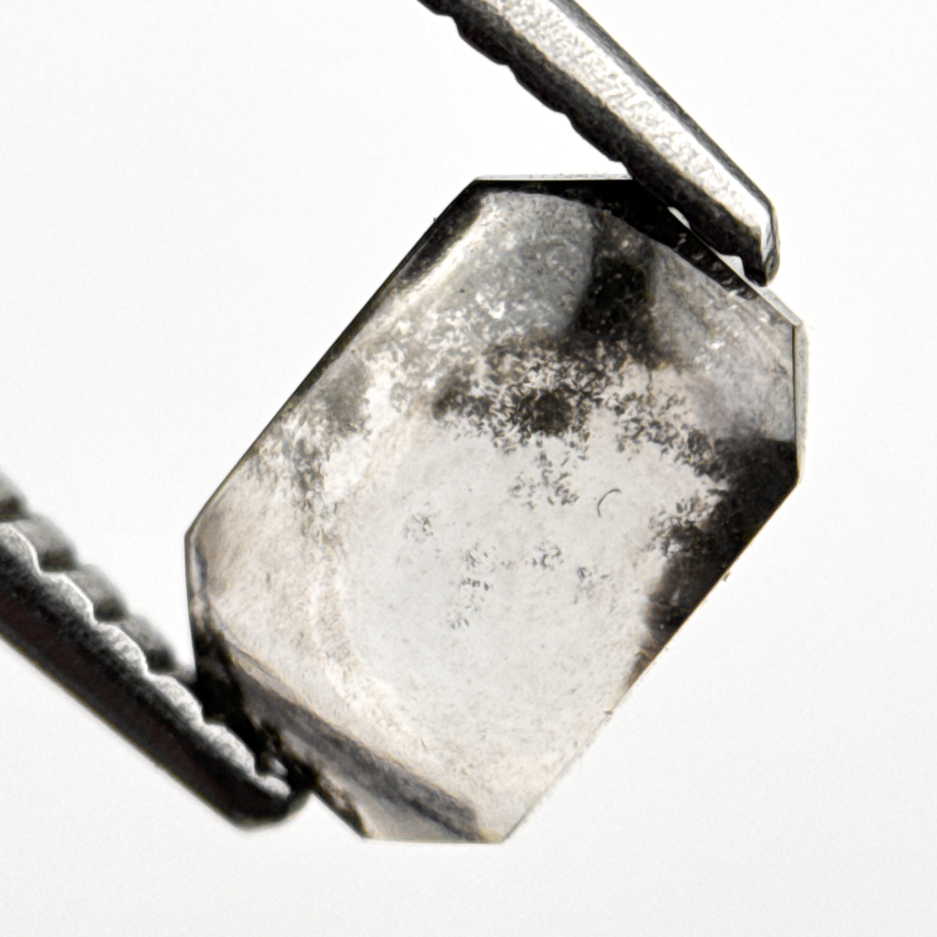 0.94 Ct Emerald Rose Cut Grey Natural Minimalist Diamond