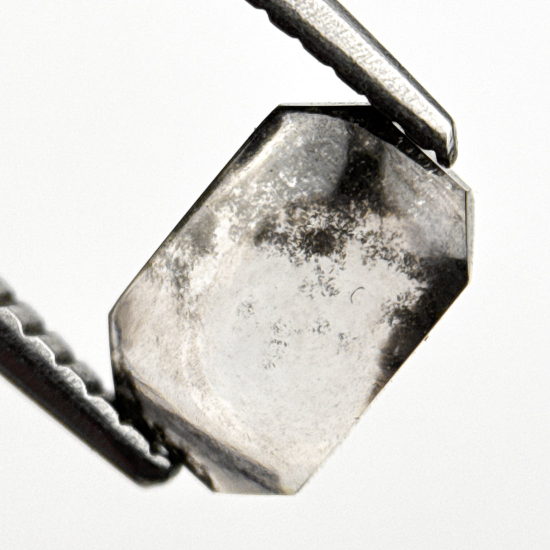0.94 Ct Emerald Rose Cut Grey Natural Minimalist Diamond