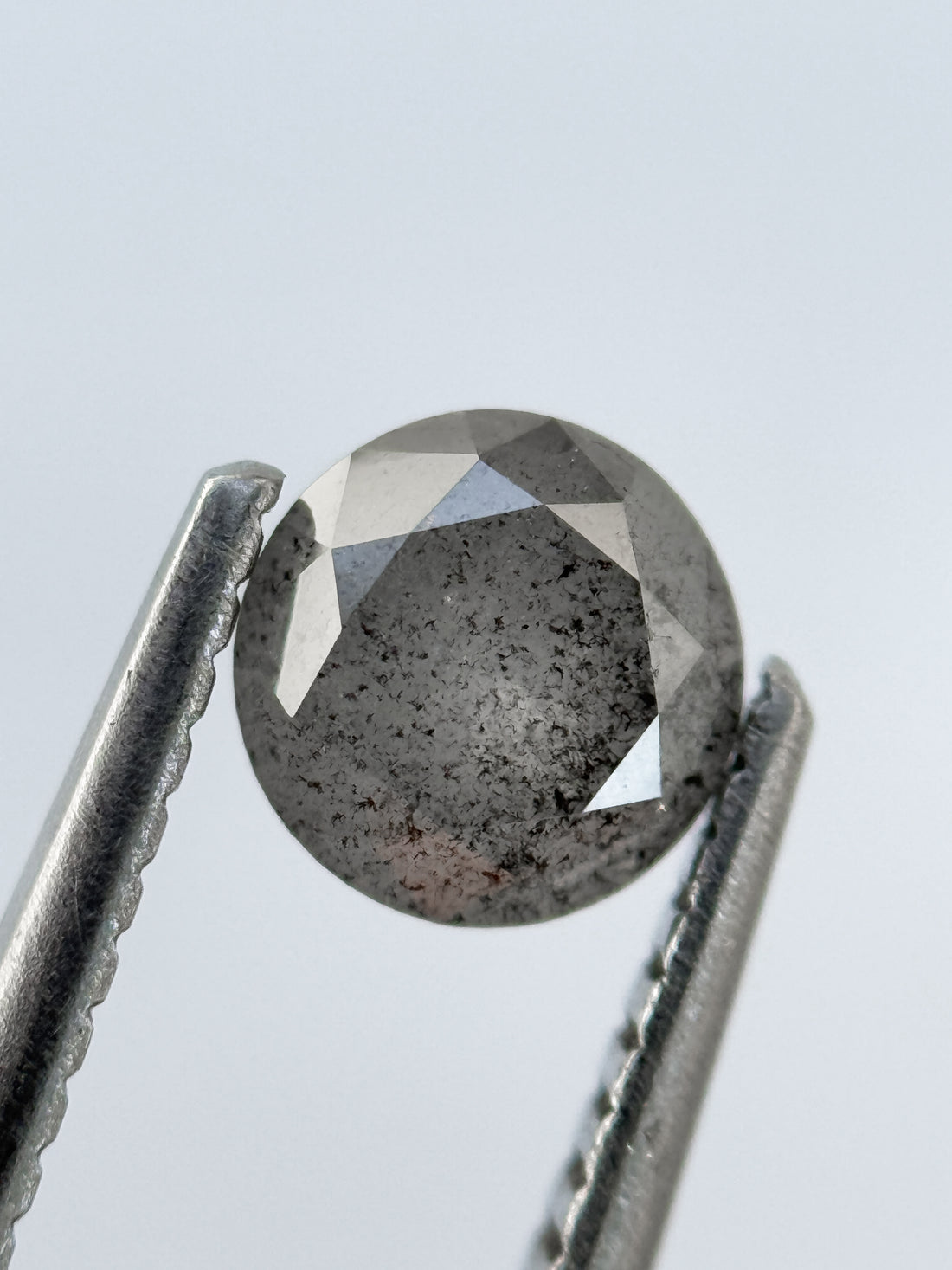 0.68 Ct Round Brilliant Cut Grey Natural Salt and Pepper Diamond