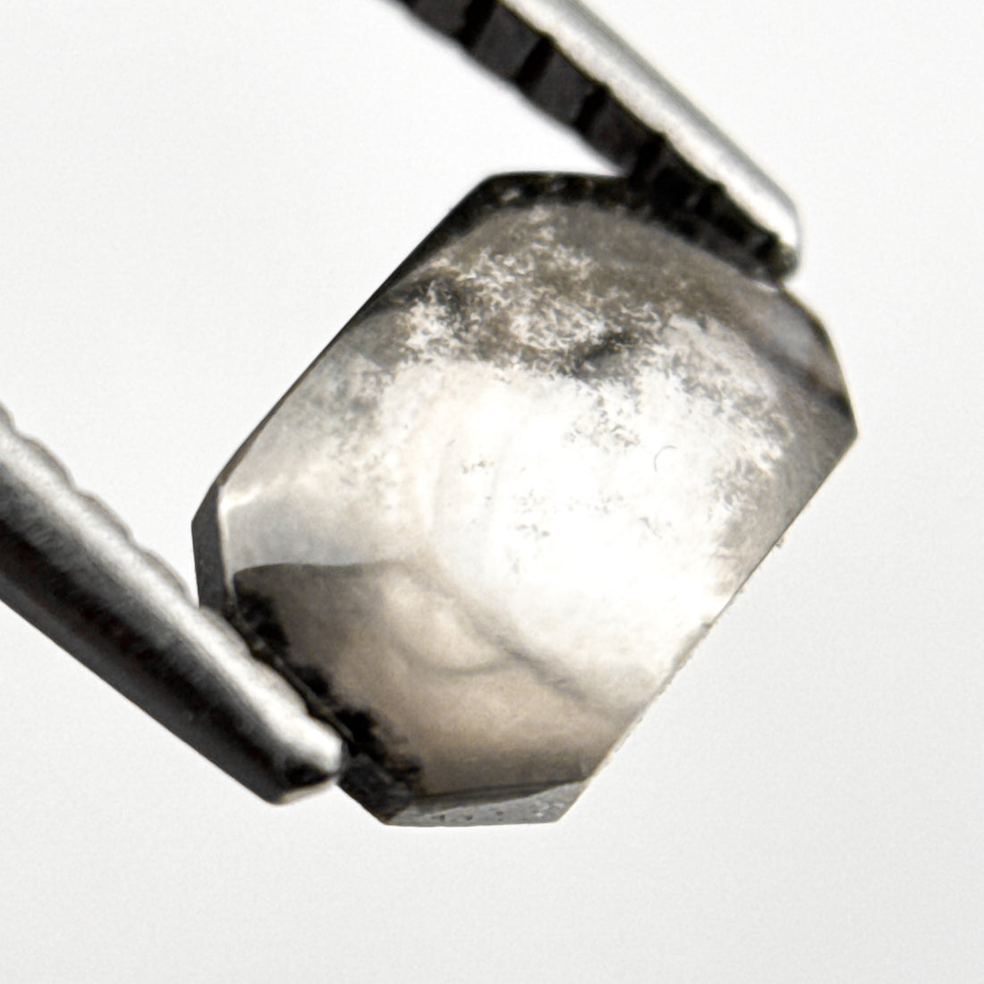 0.94 Ct Emerald Rose Cut Grey Natural Minimalist Diamond