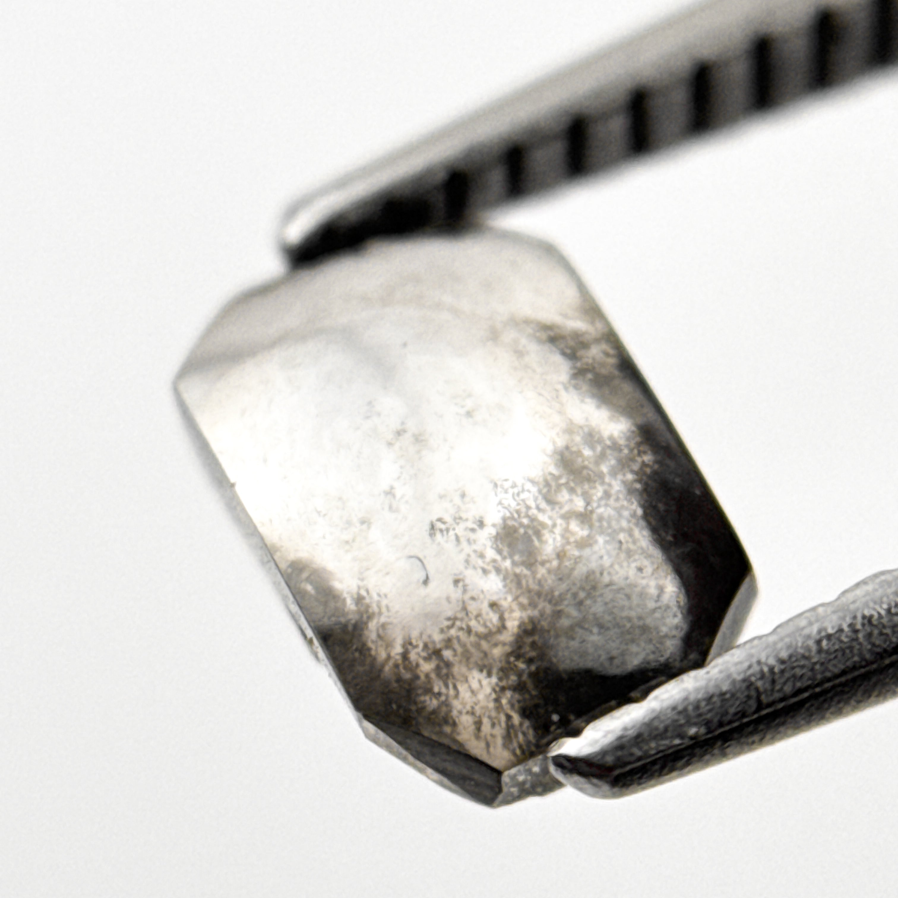 0.94 Ct Emerald Rose Cut Grey Natural Minimalist Diamond