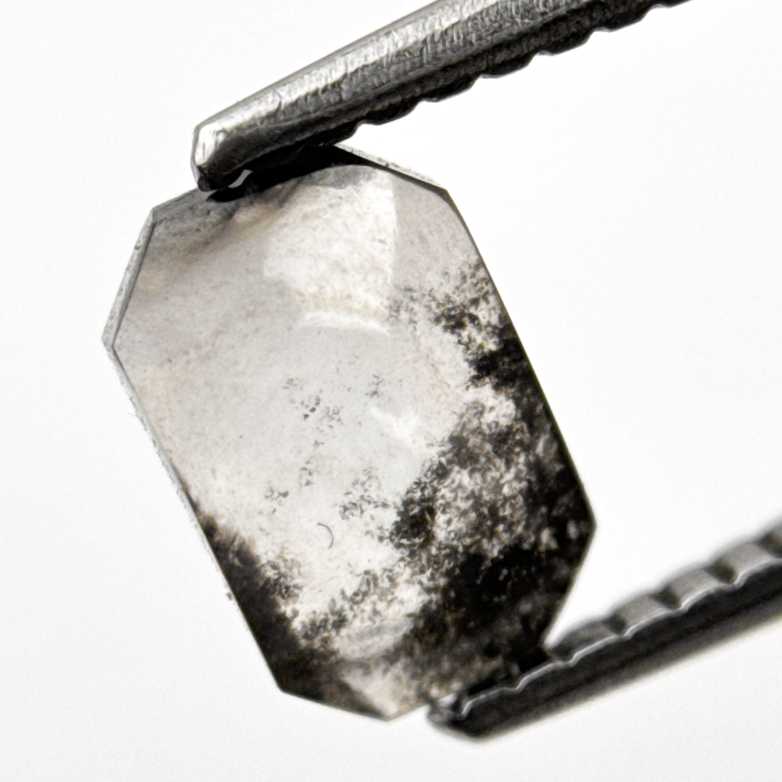 0.94 Ct Emerald Rose Cut Grey Natural Minimalist Diamond