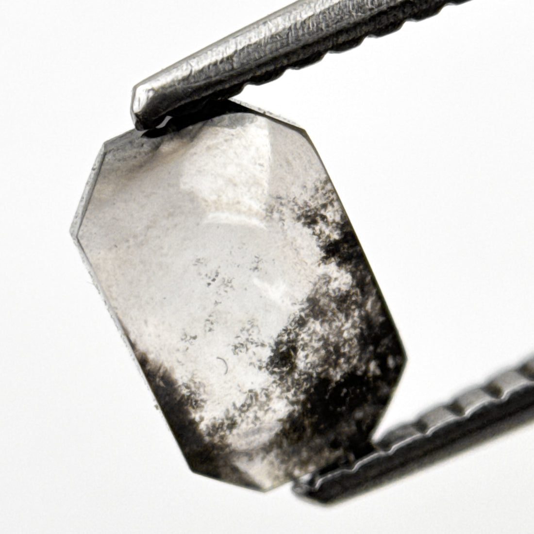 0.94 Ct Emerald Rose Cut Grey Natural Minimalist Diamond