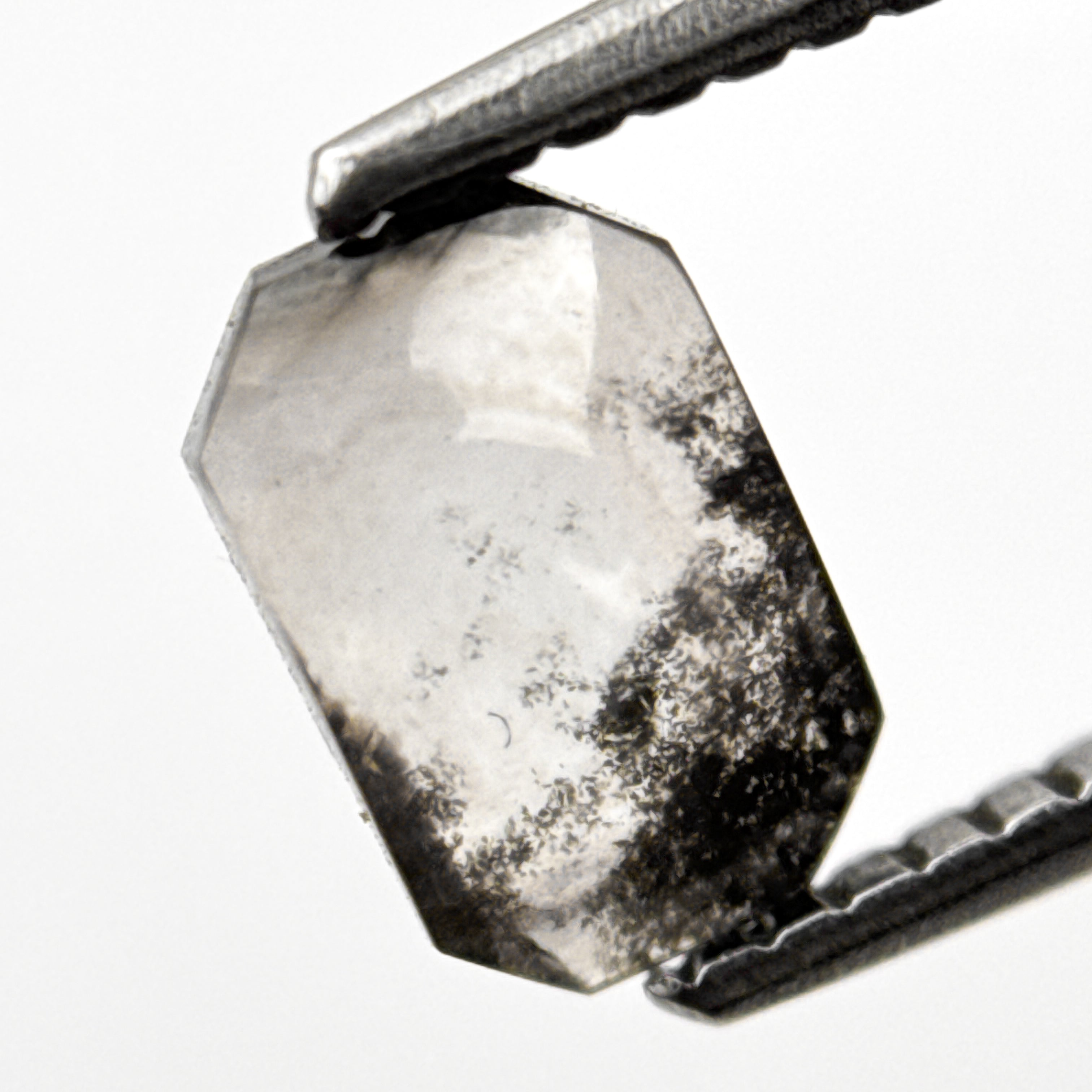 0.94 Ct Emerald Rose Cut Grey Natural Minimalist Diamond
