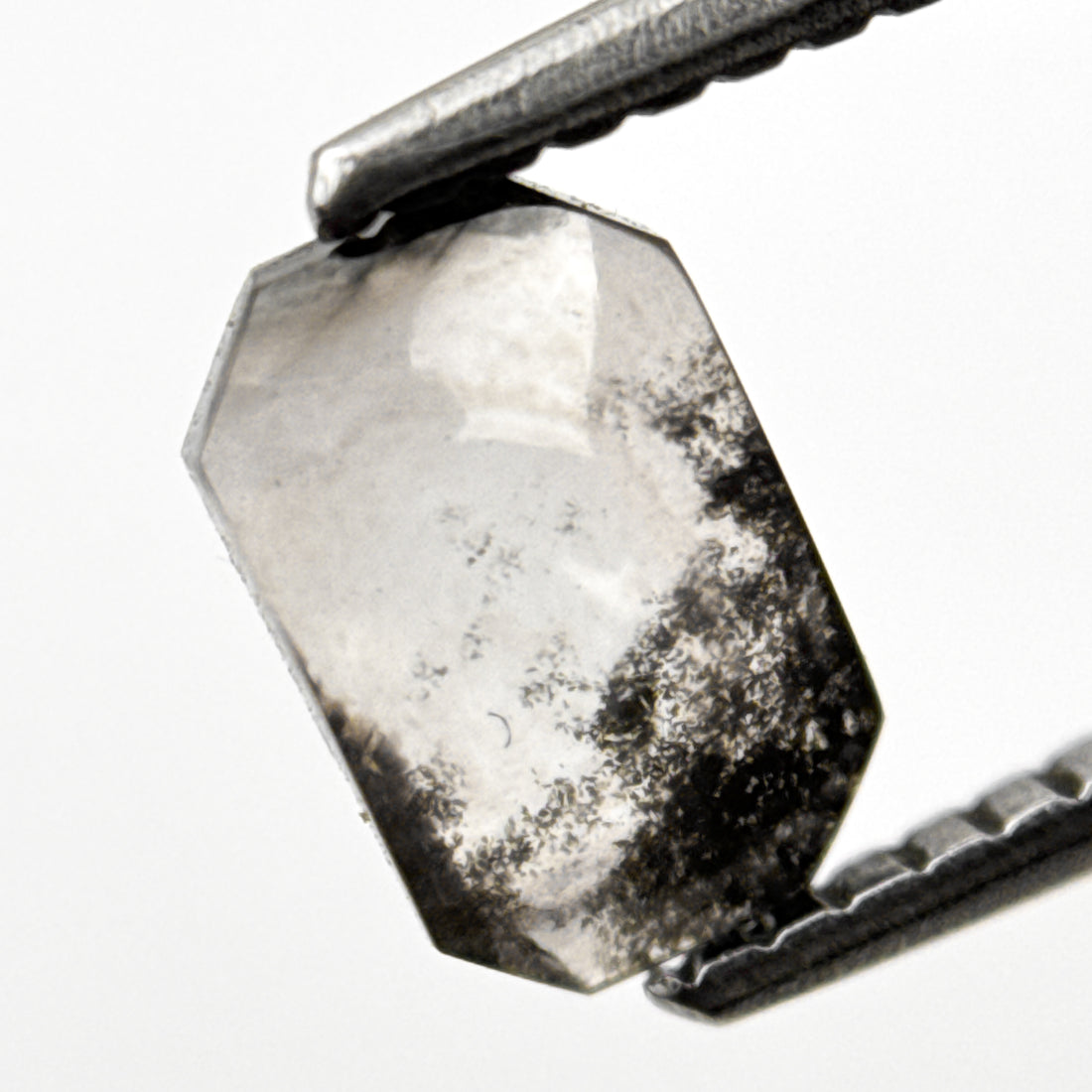 0.94 Ct Emerald Rose Cut Grey Natural Minimalist Diamond