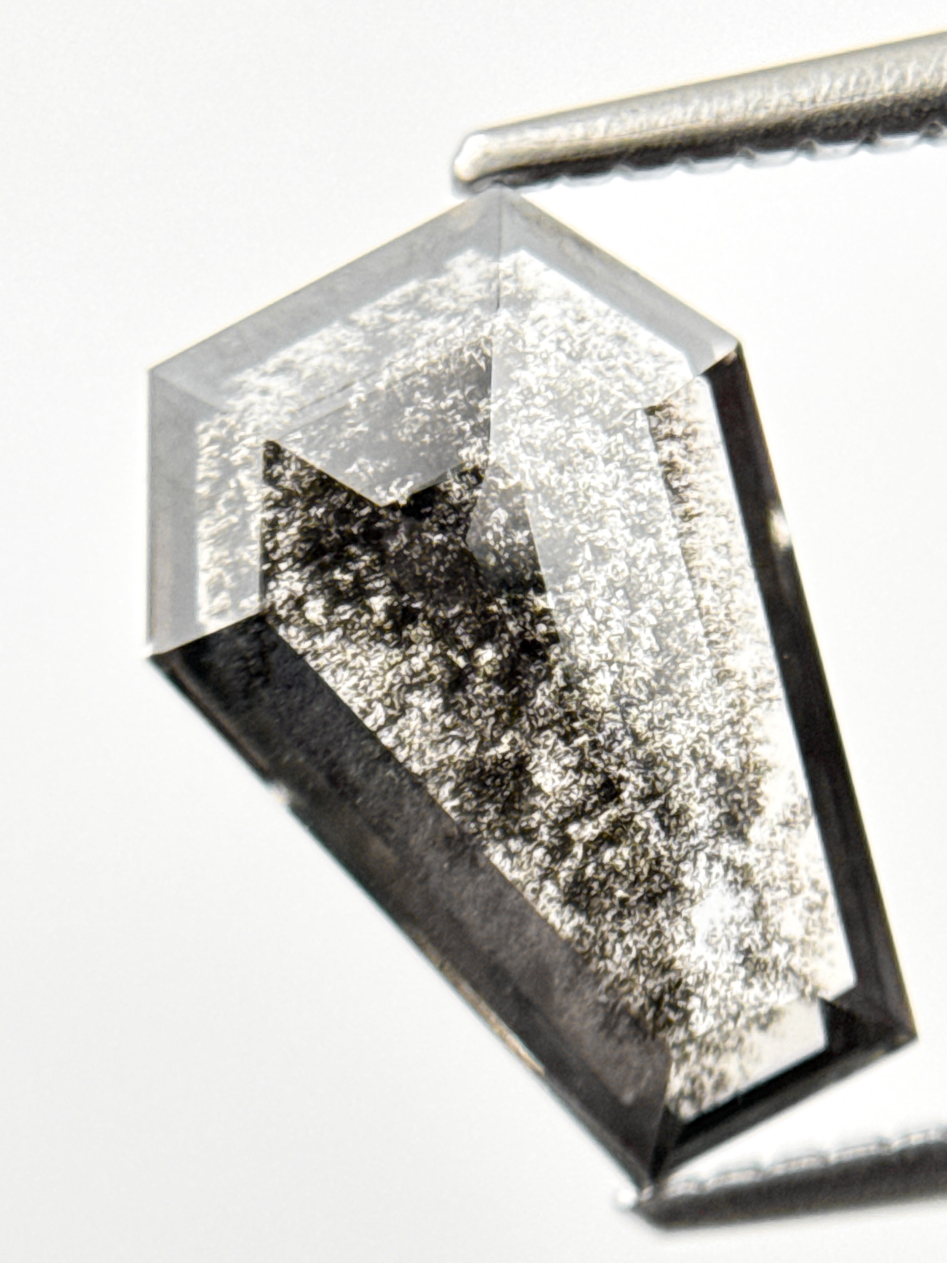 2.84 Ct Coffin Rose Cut Grey Natural Antique Diamond