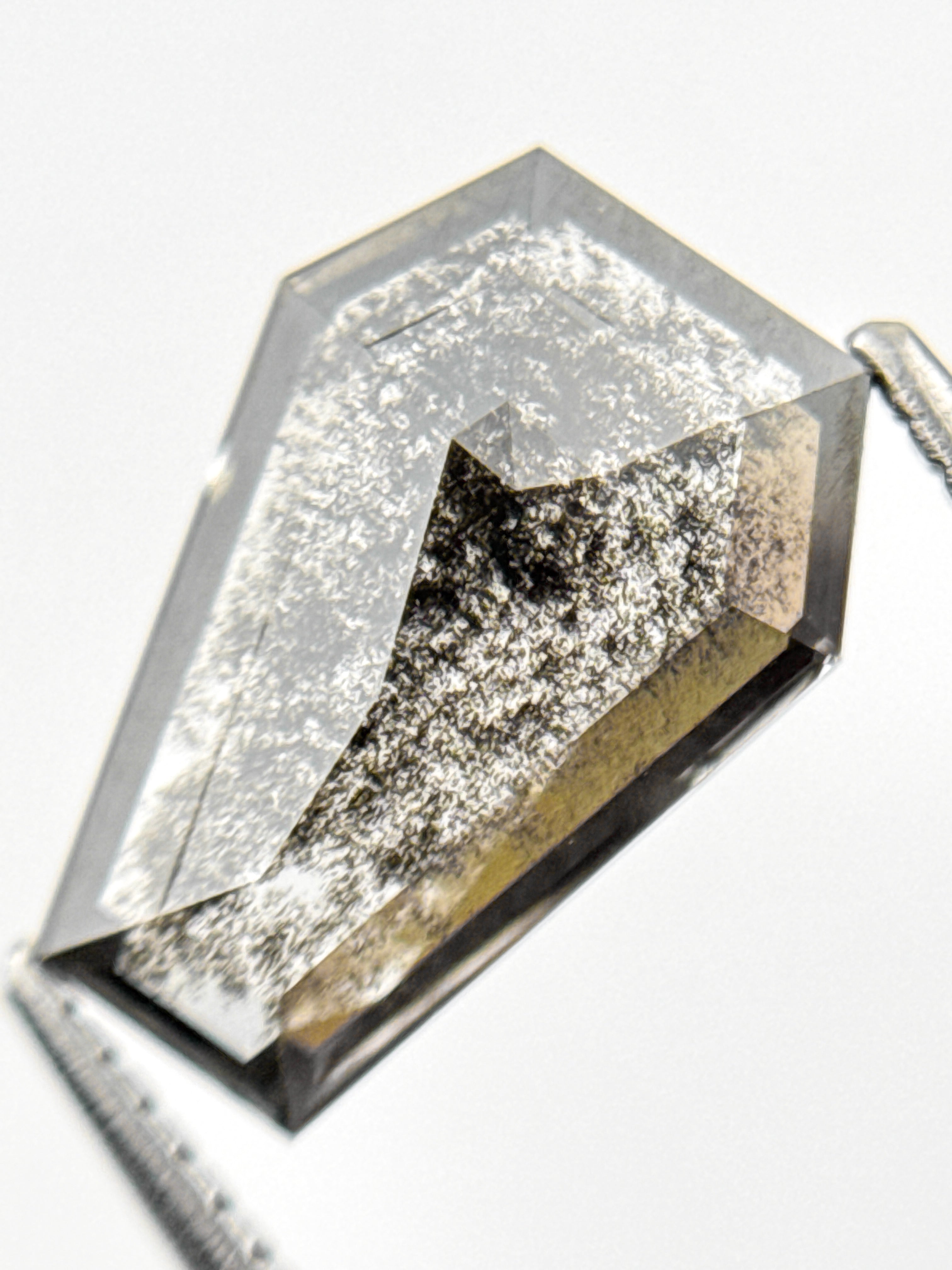 2.84 Ct Coffin Rose Cut Grey Natural Antique Diamond
