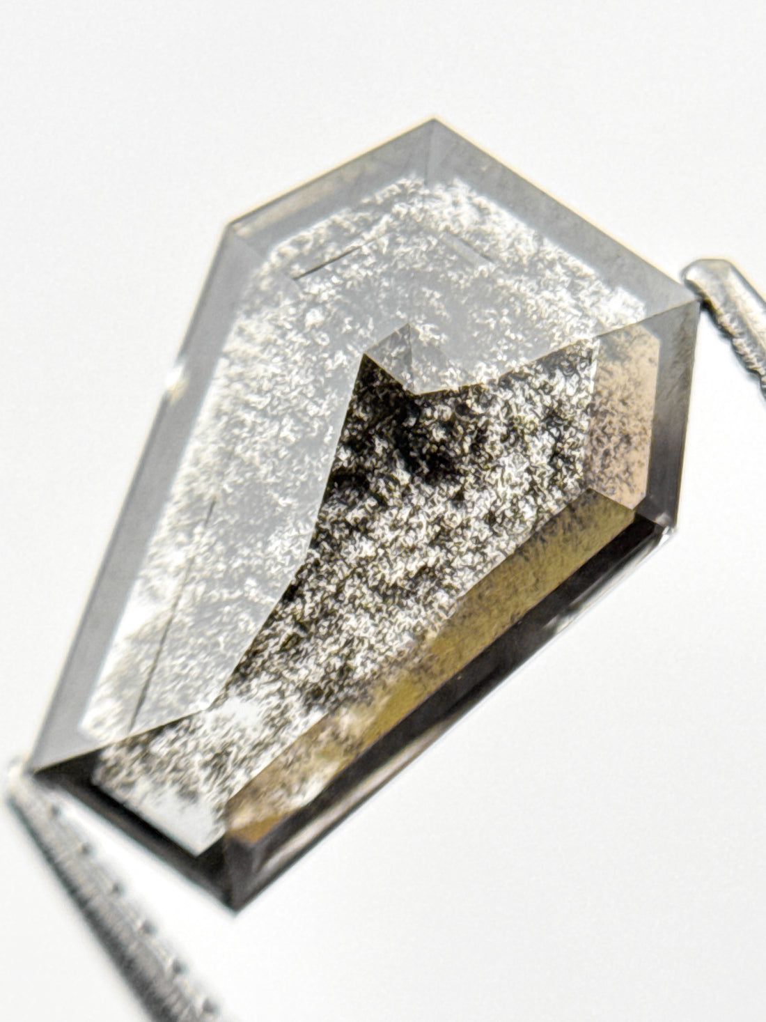 2.84 Ct Coffin Rose Cut Grey Natural Antique Diamond