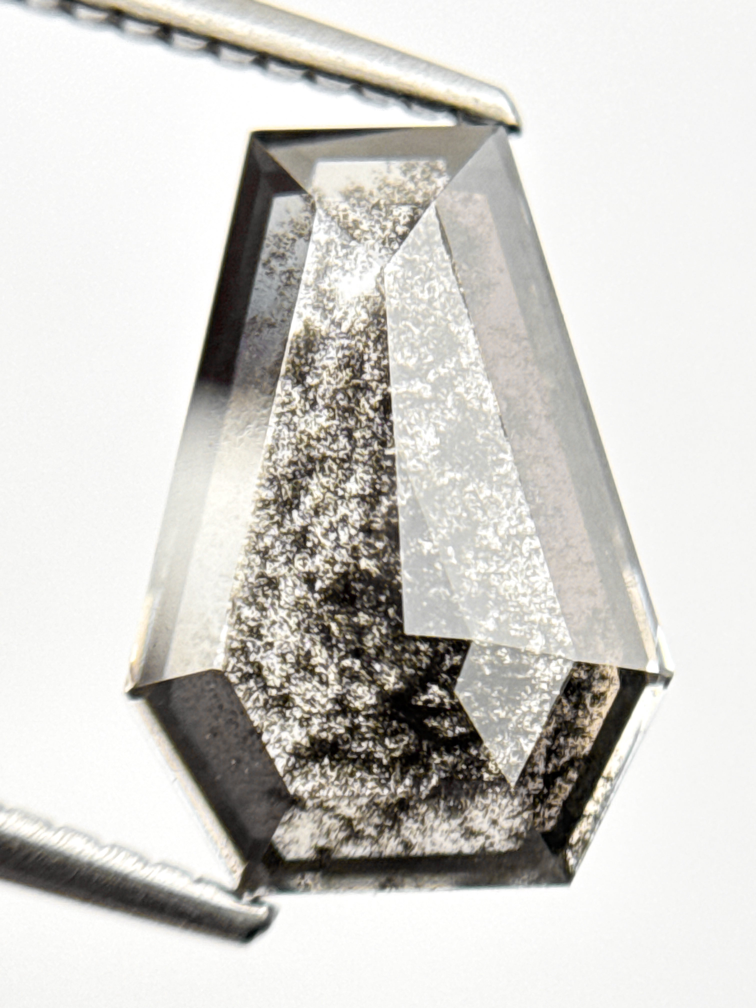 2.84 Ct Coffin Rose Cut Grey Natural Antique Diamond