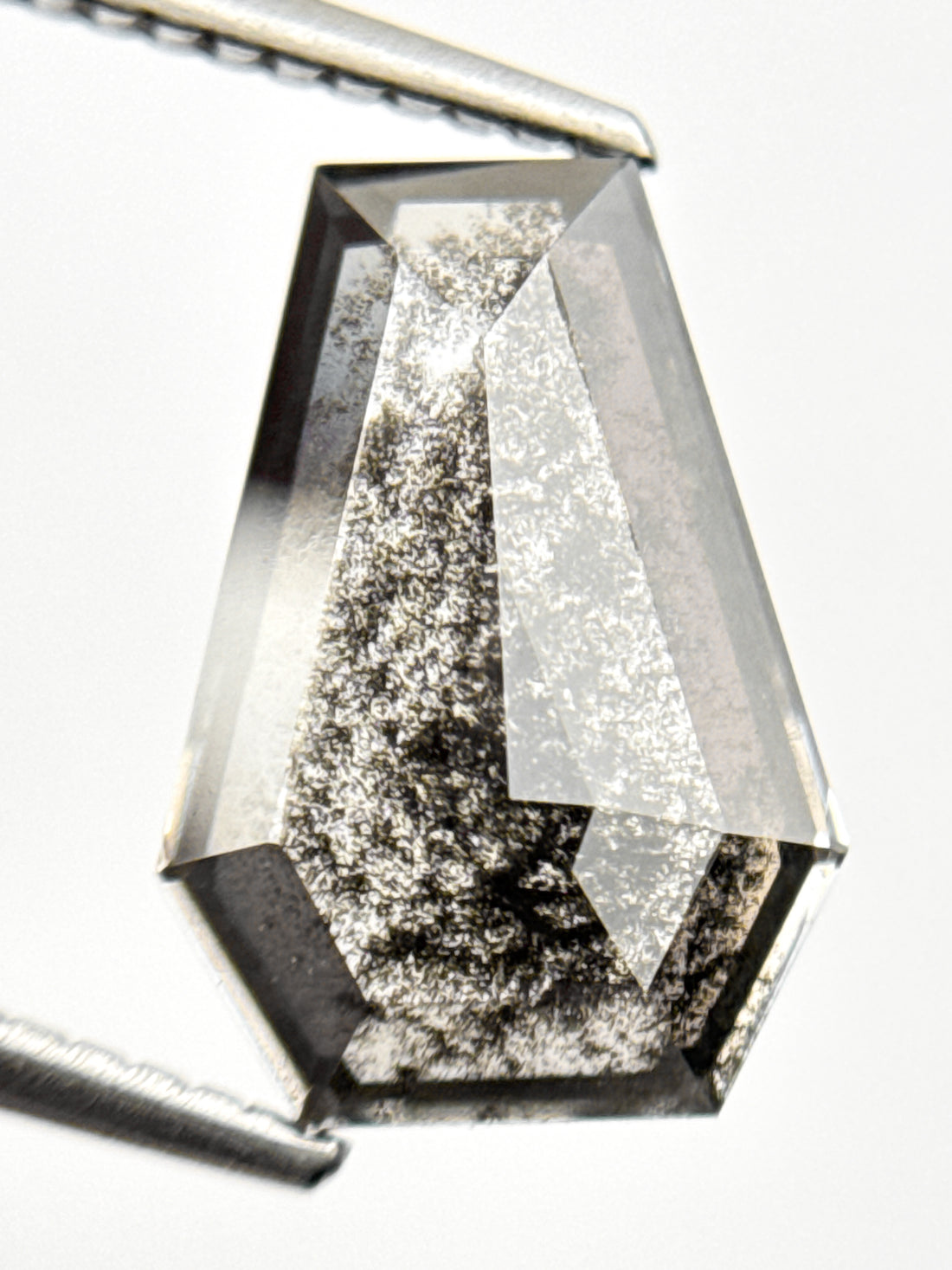 2.84 Ct Coffin Rose Cut Grey Natural Antique Diamond