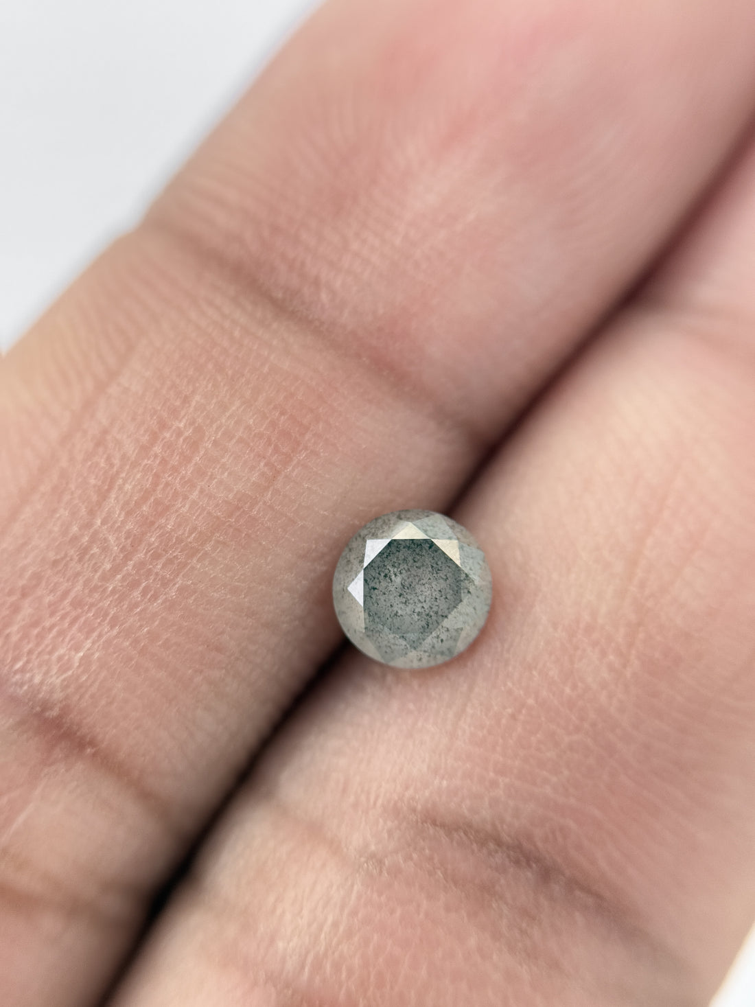 0.68 Ct Round Brilliant Cut Grey Natural Salt and Pepper Diamond