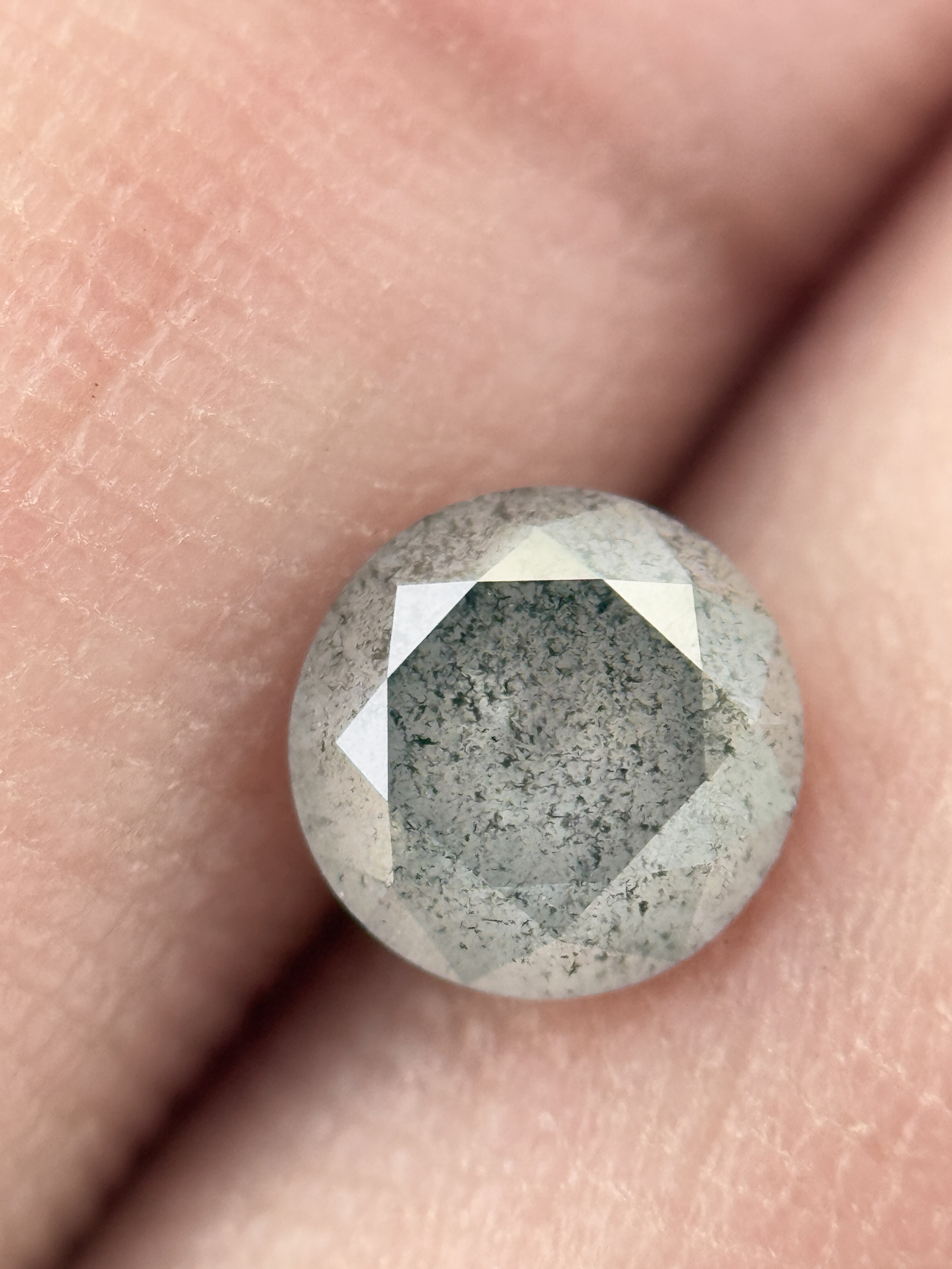 0.68 Ct Round Brilliant Cut Grey Natural Salt and Pepper Diamond