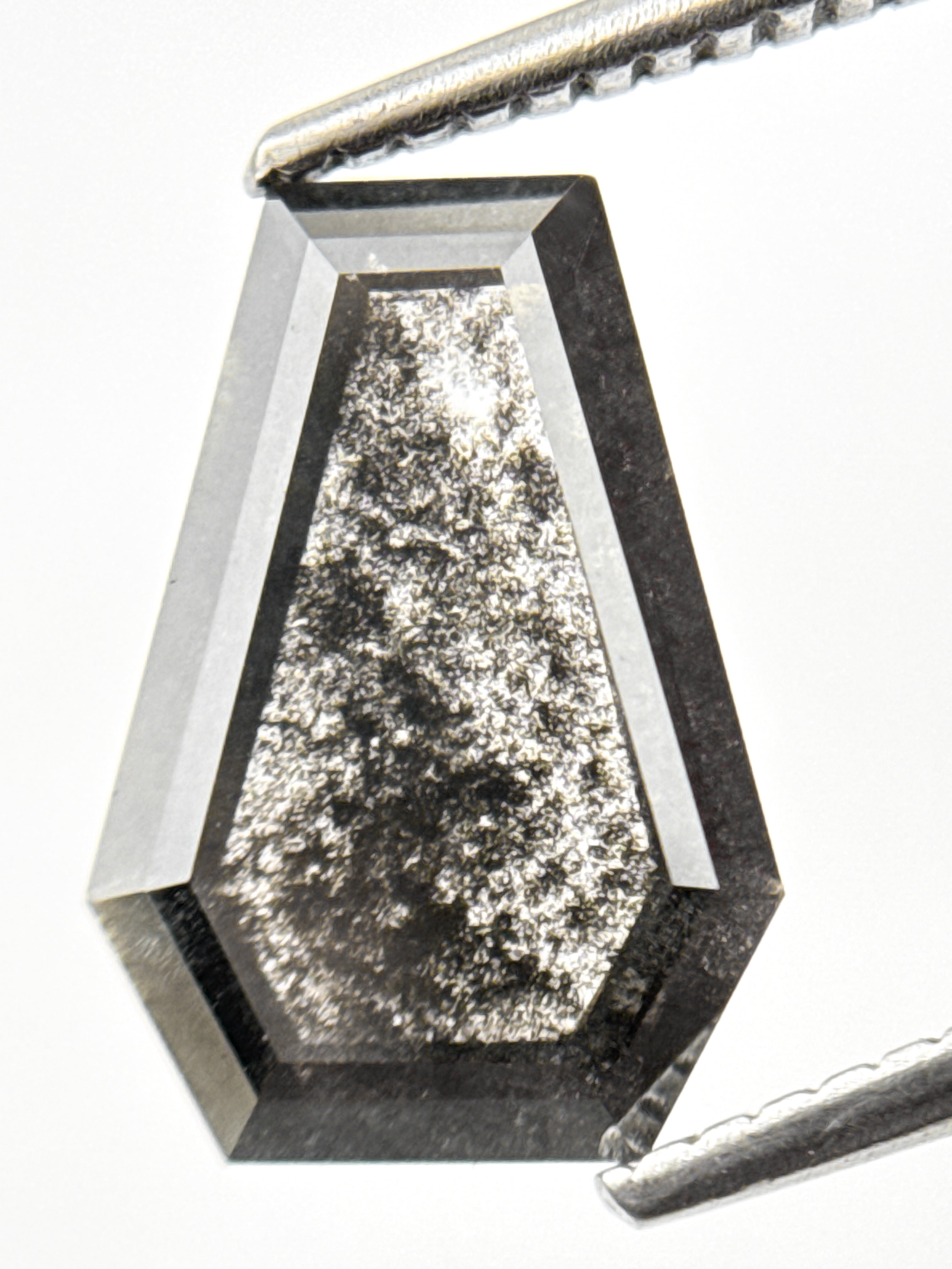 2.84 Ct Coffin Rose Cut Grey Natural Antique Diamond