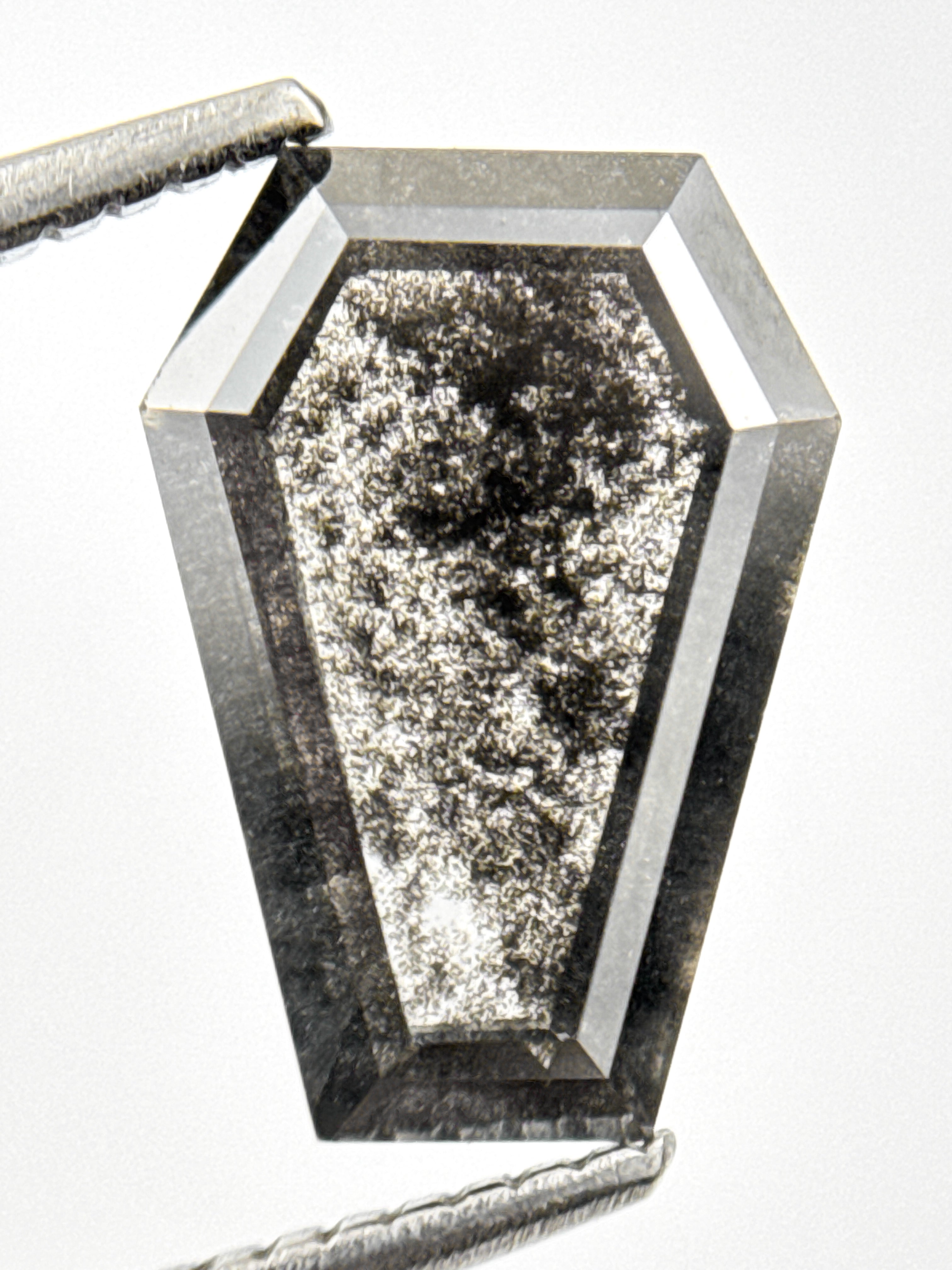 2.84 Ct Coffin Rose Cut Grey Natural Antique Diamond