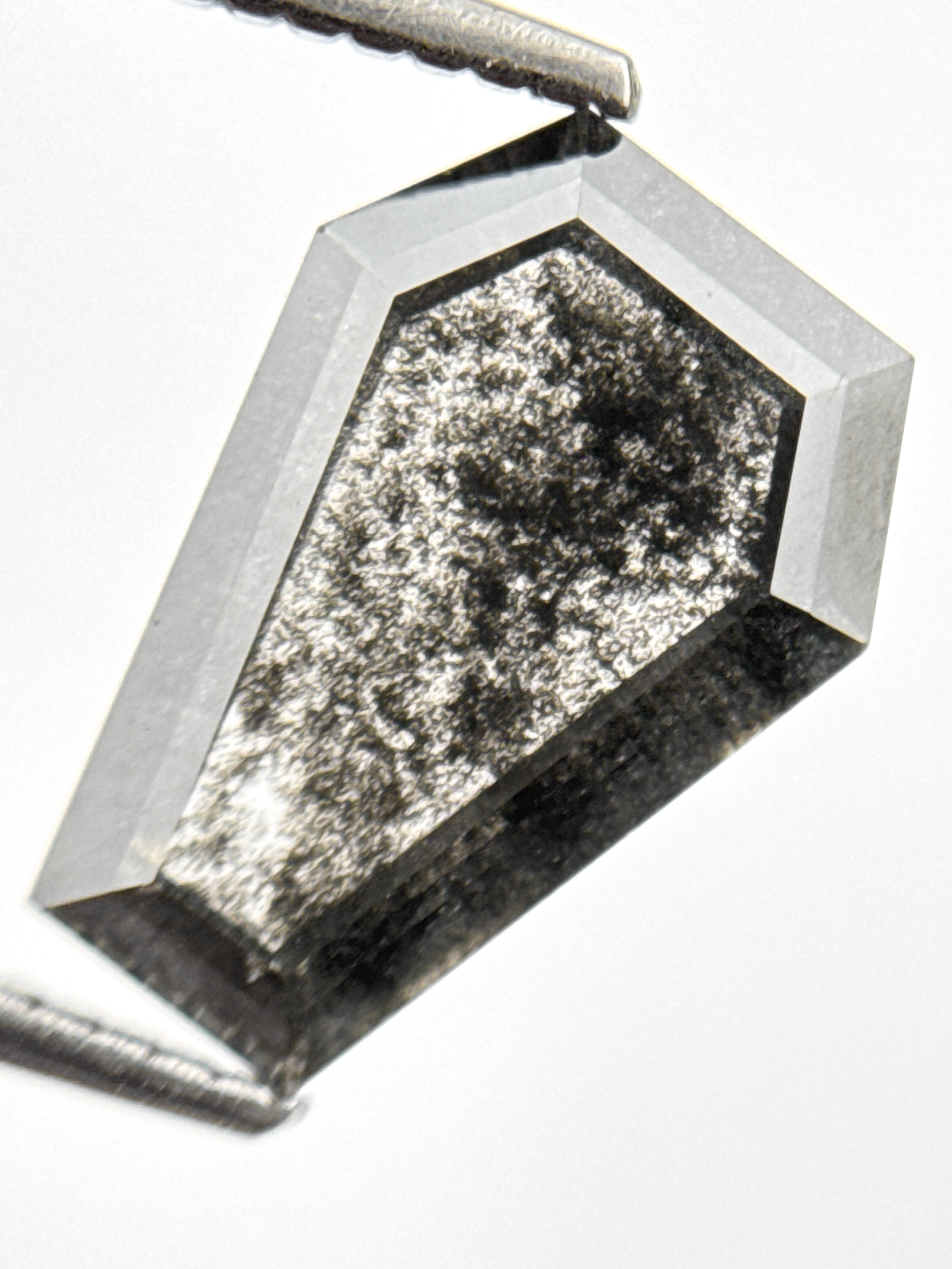 2.84 Ct Coffin Rose Cut Grey Natural Antique Diamond