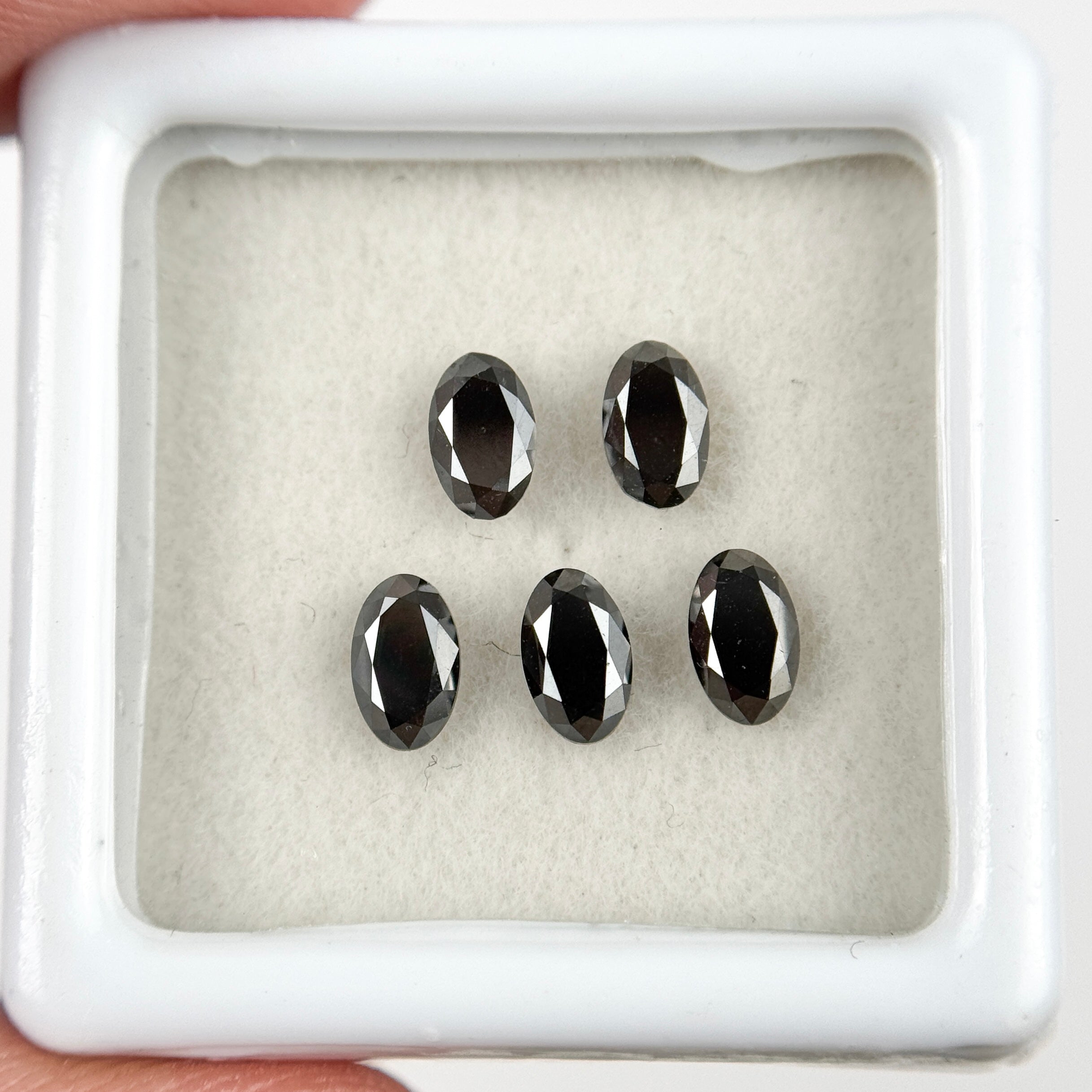 5 X 3 Oval Brilliant Cut Black Natural Fancy Diamond Loose