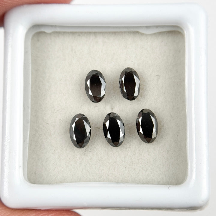 5 X 3 Oval Brilliant Cut Black Natural Fancy Diamond Loose