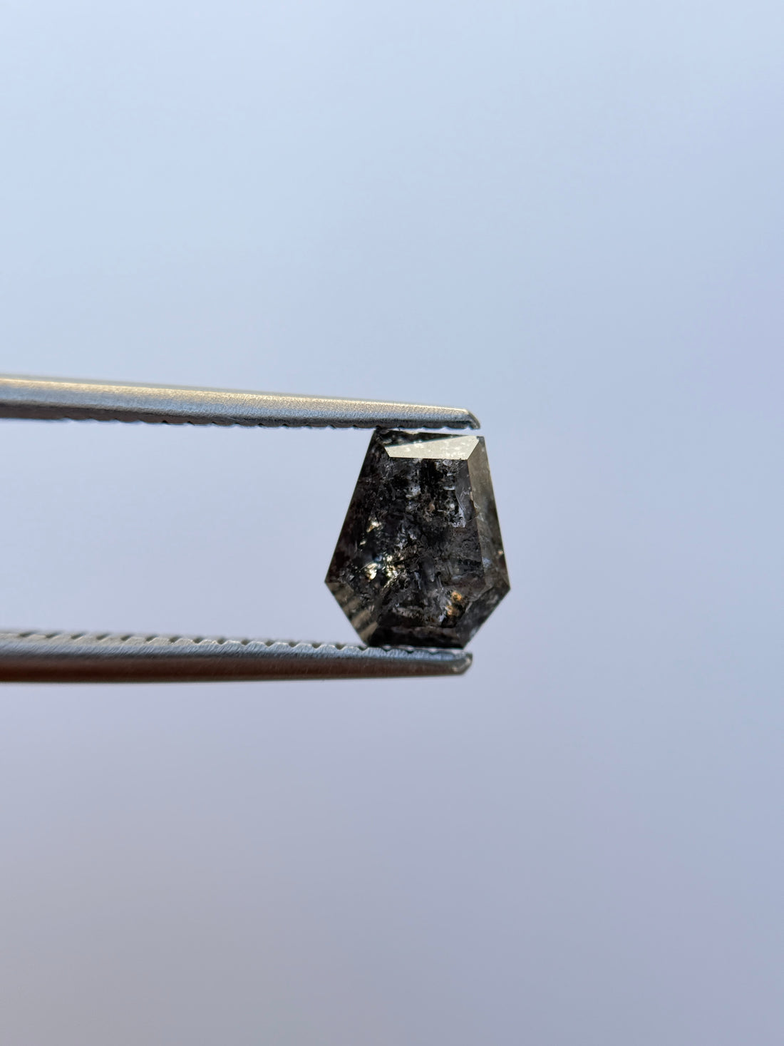 1.49 Ct Coffin Rose Cut Grey Natural Salt and Pepper Diamond