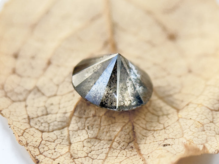 0.58 Ct Round Brilliant Cut Grey Natural Fancy Diamond