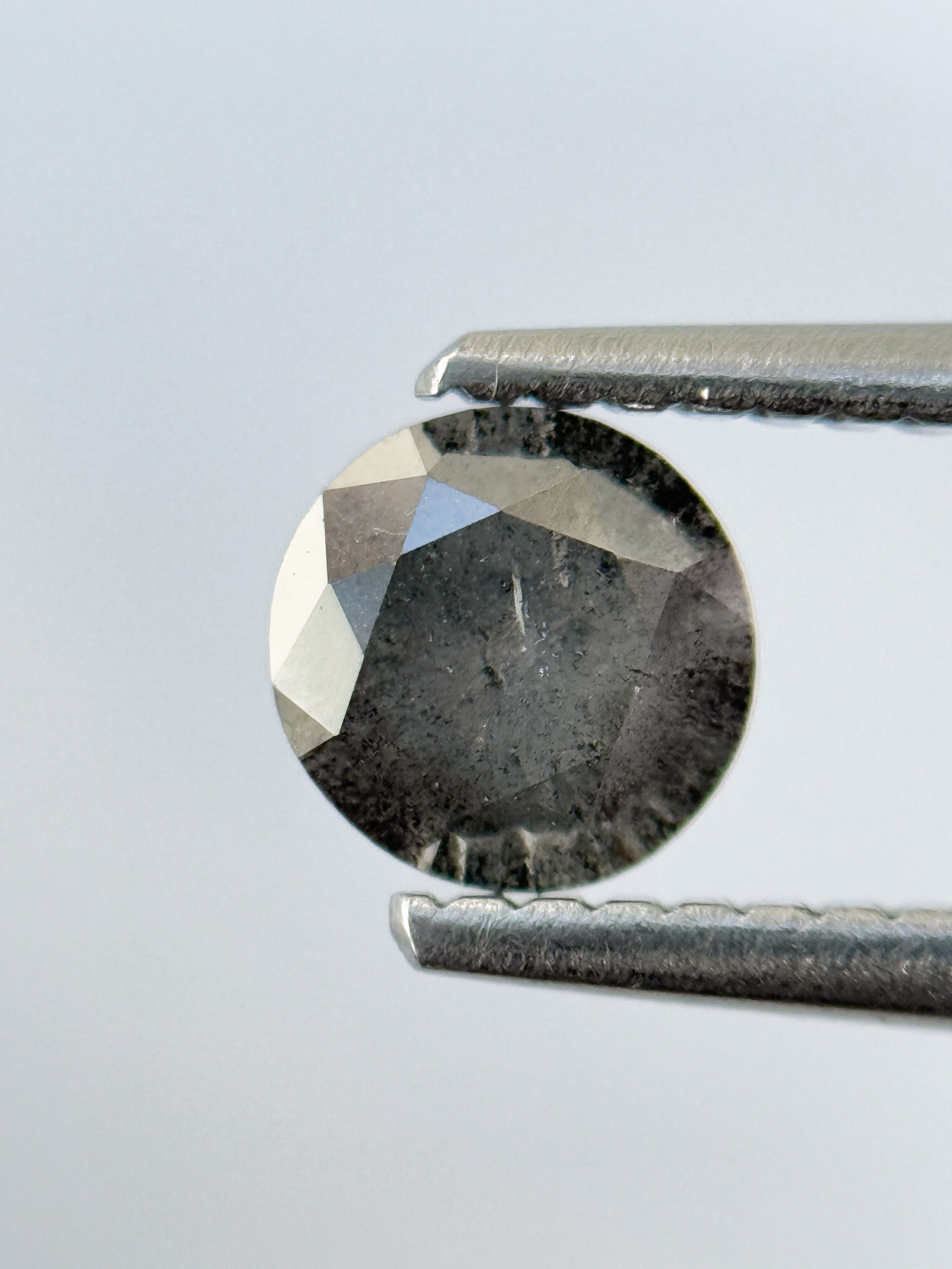 0.58 Ct Round Brilliant Cut Grey Natural Fancy Diamond