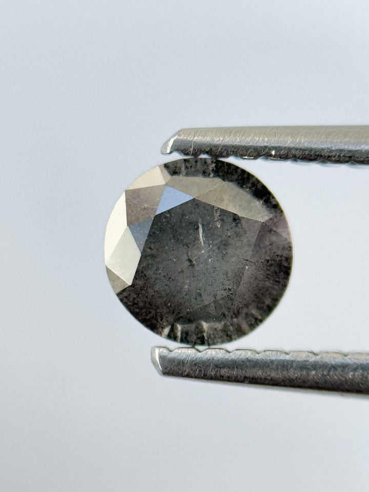 0.58 Ct Round Brilliant Cut Grey Natural Fancy Diamond