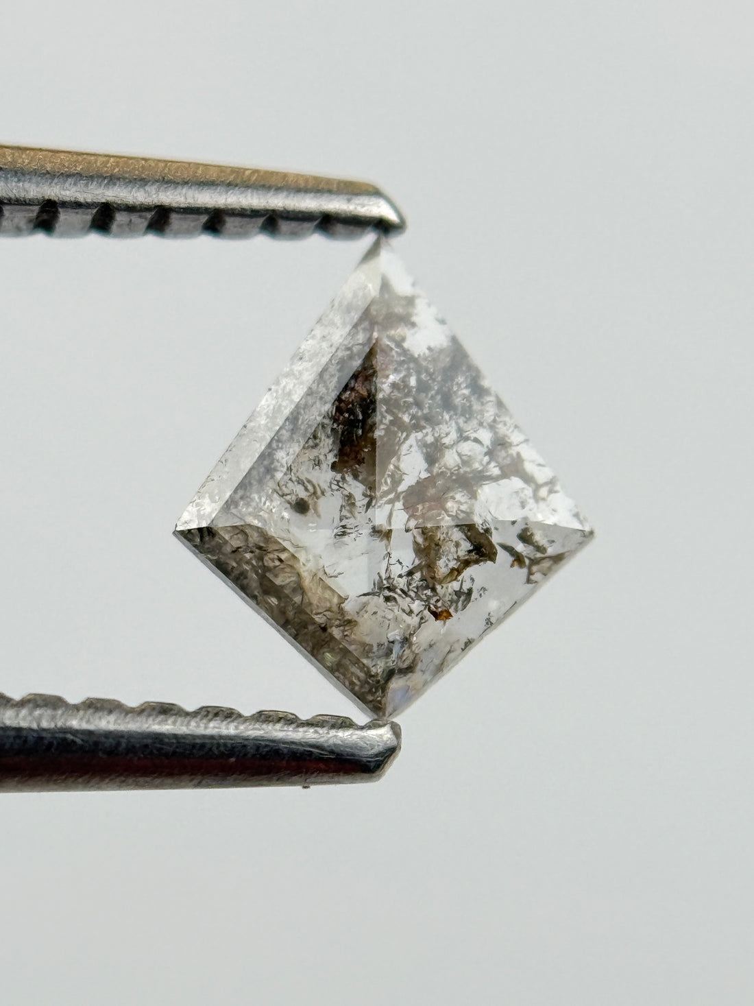 0.32 Ct Kite Rose Cut Grey Natural Salt and Pepper Diamond