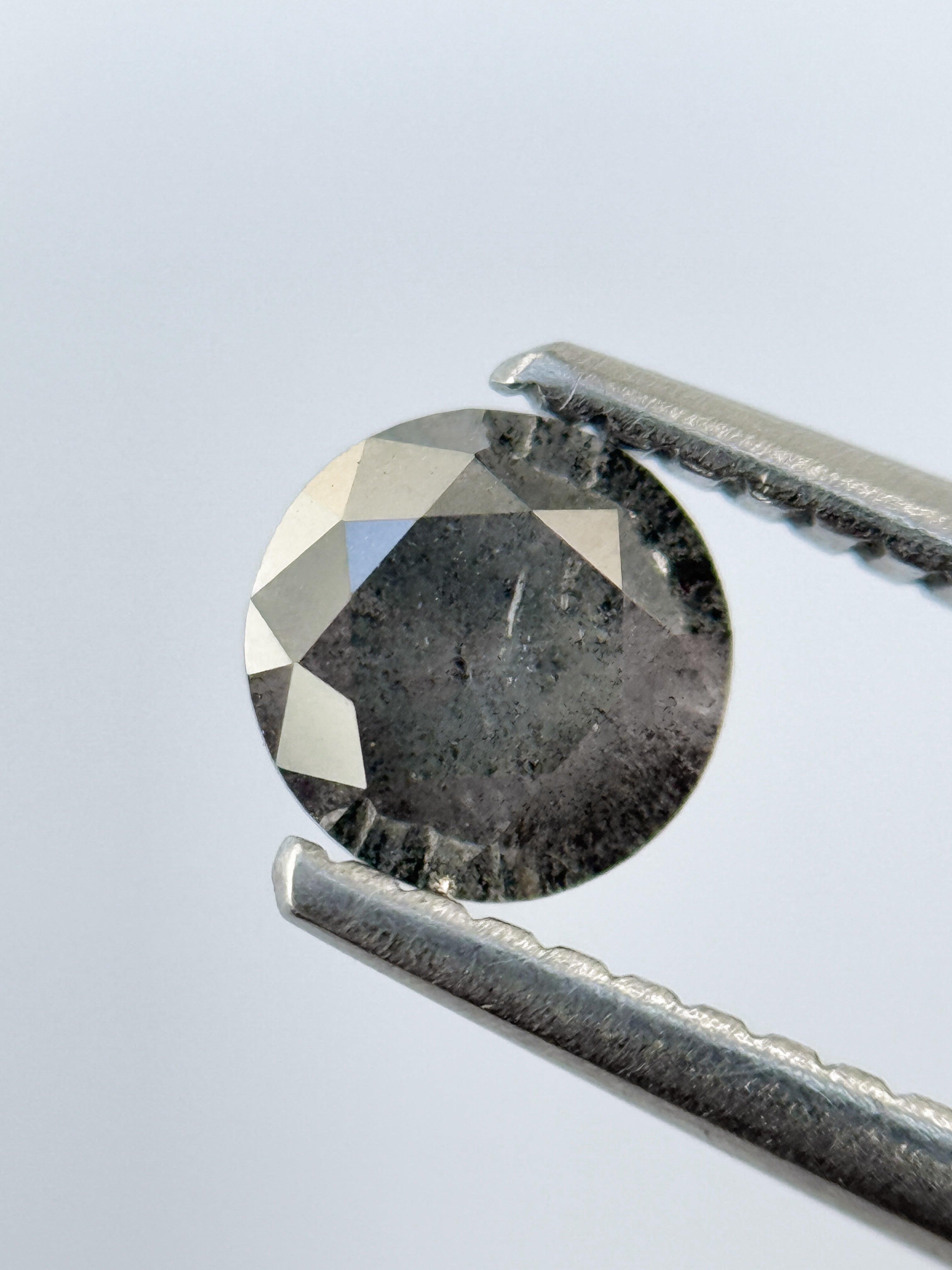 0.58 Ct Round Brilliant Cut Grey Natural Fancy Diamond