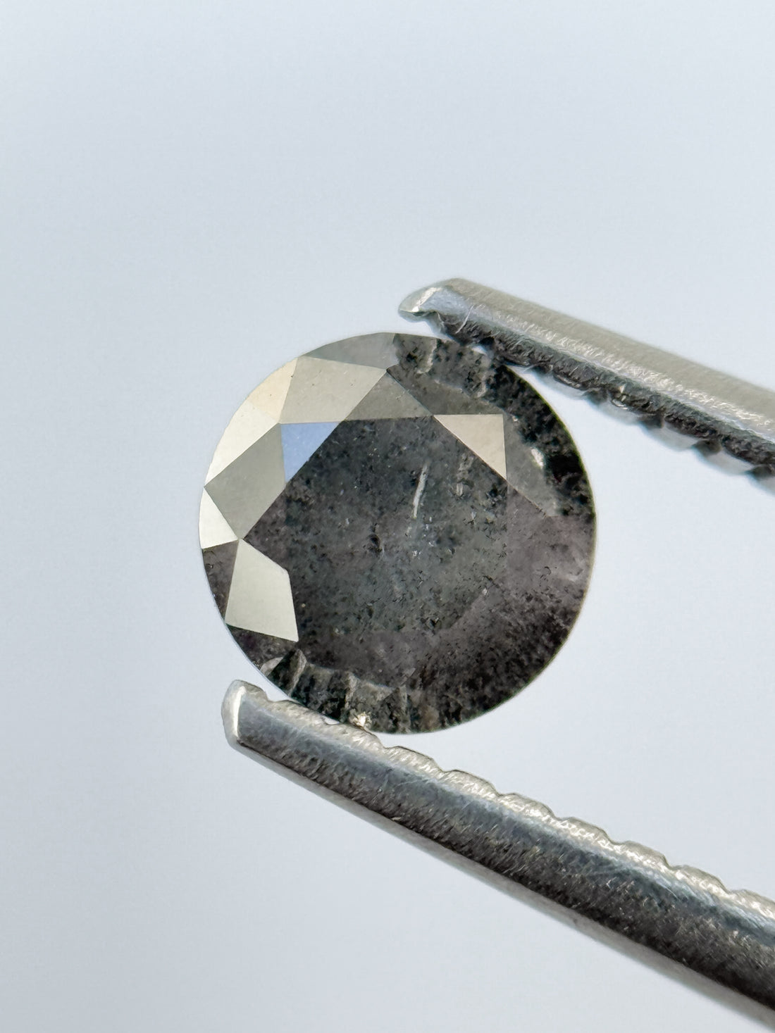 0.58 Ct Round Brilliant Cut Grey Natural Fancy Diamond