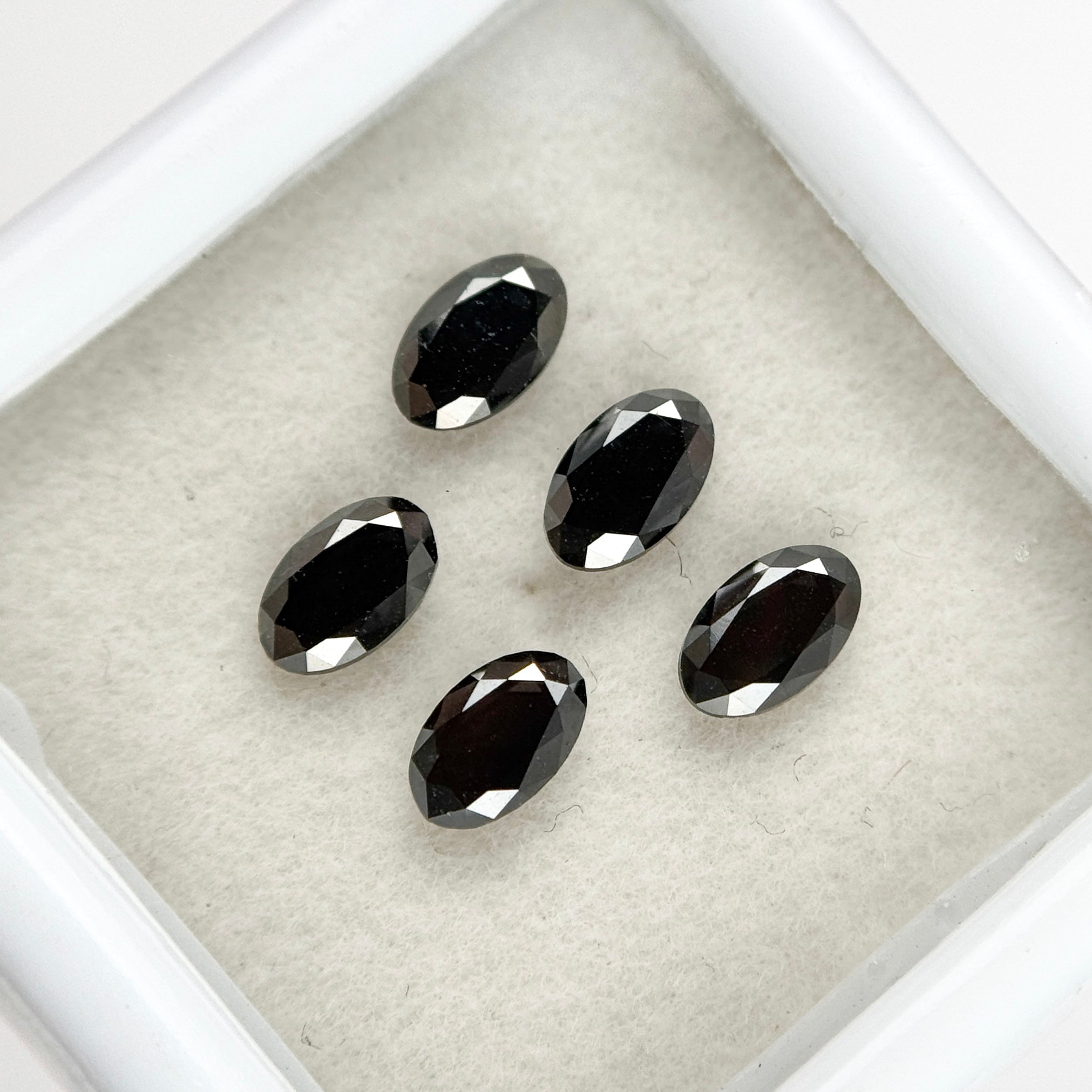 5 X 3 Oval Brilliant Cut Black Natural Fancy Diamond Loose