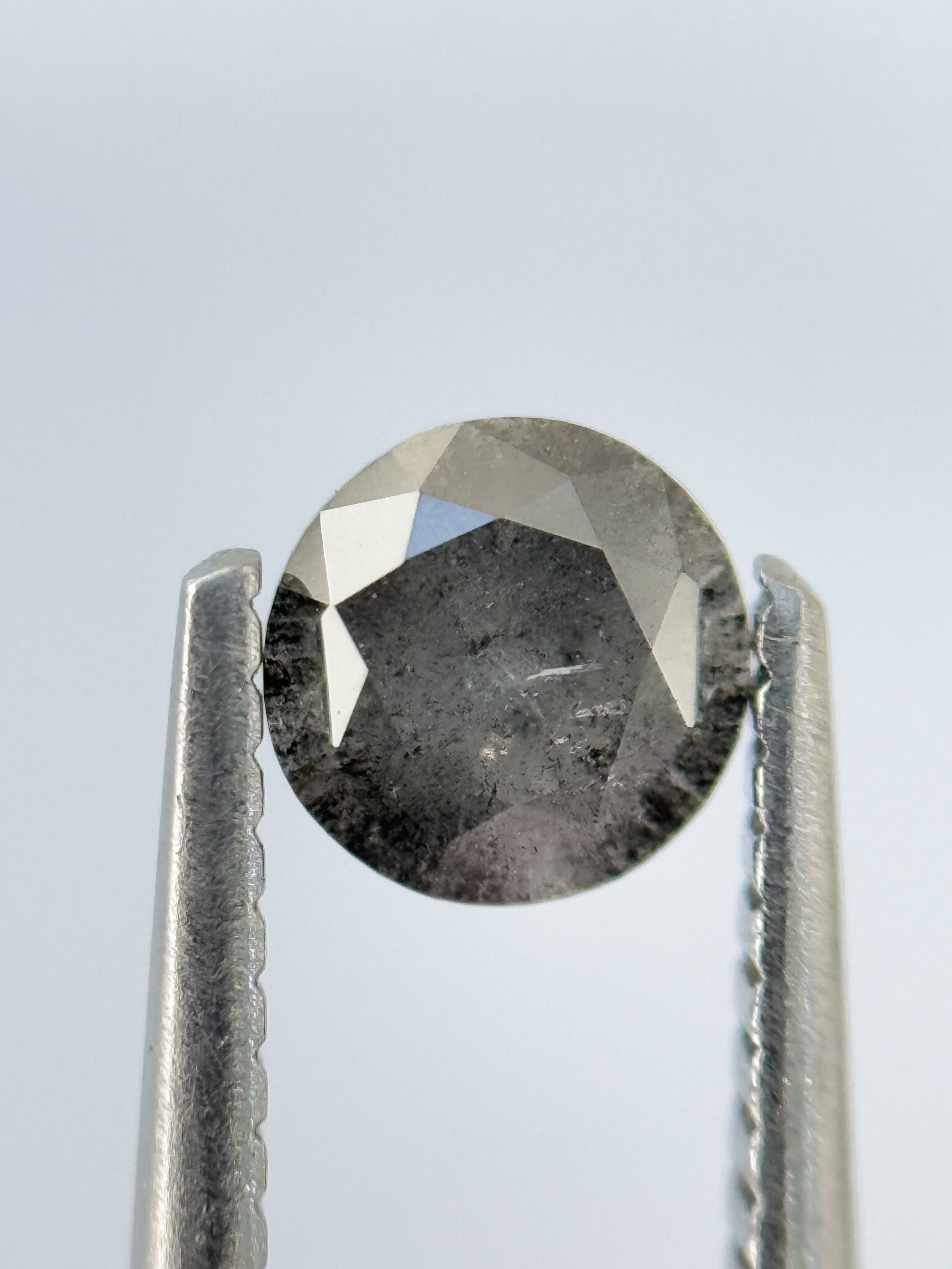 0.58 Ct Round Brilliant Cut Grey Natural Fancy Diamond
