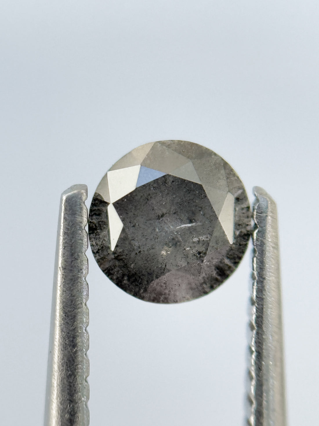 0.58 Ct Round Brilliant Cut Grey Natural Fancy Diamond
