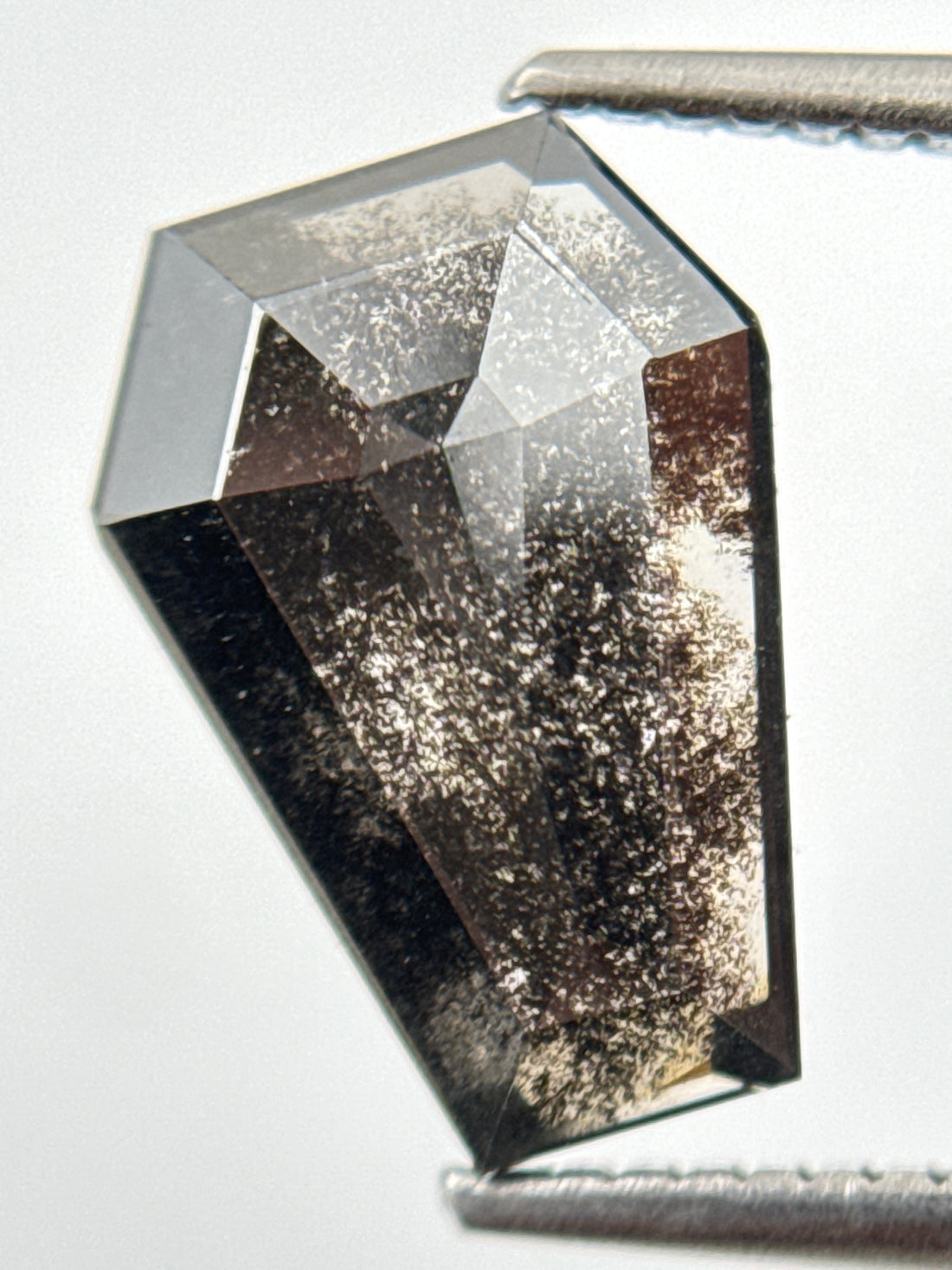 3.58 Ct Coffin Rose Cut Grey Natural Galaxy Diamond