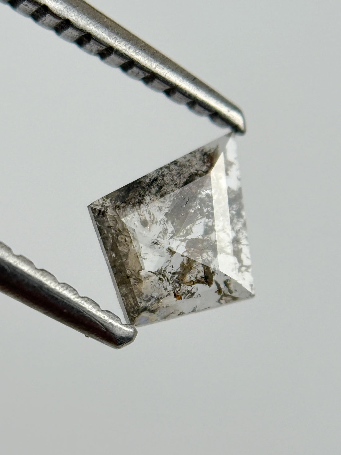0.32 Ct Kite Rose Cut Grey Natural Salt and Pepper Diamond