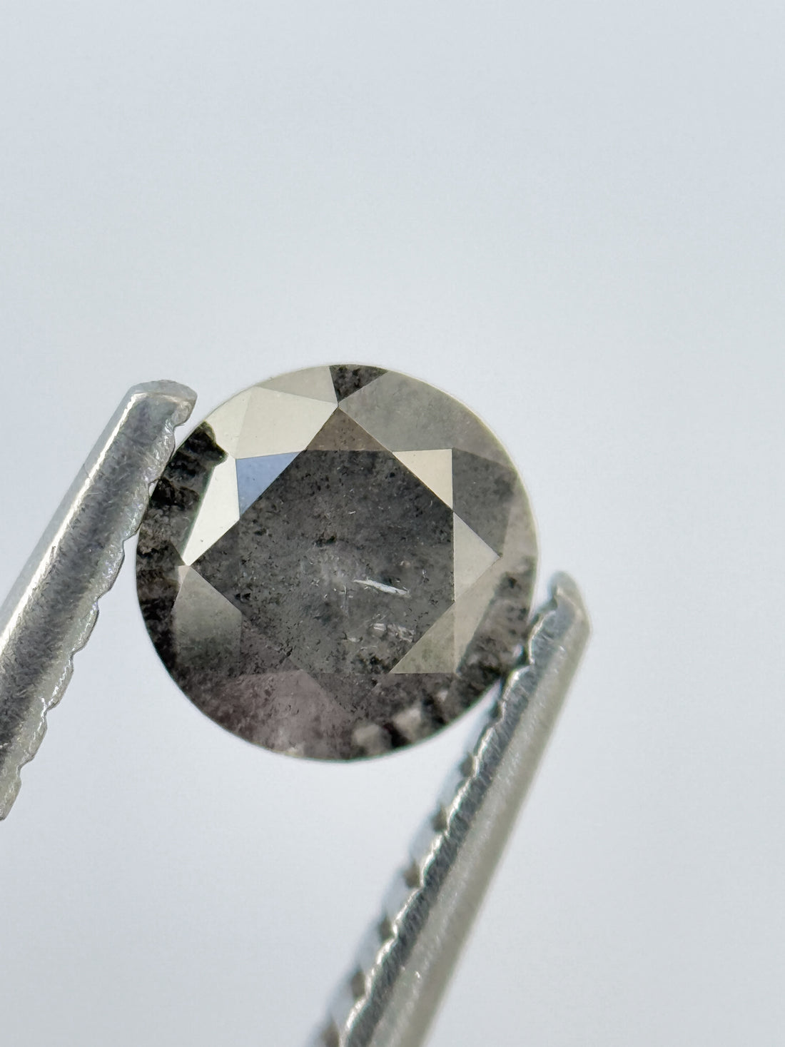 0.58 Ct Round Brilliant Cut Grey Natural Fancy Diamond