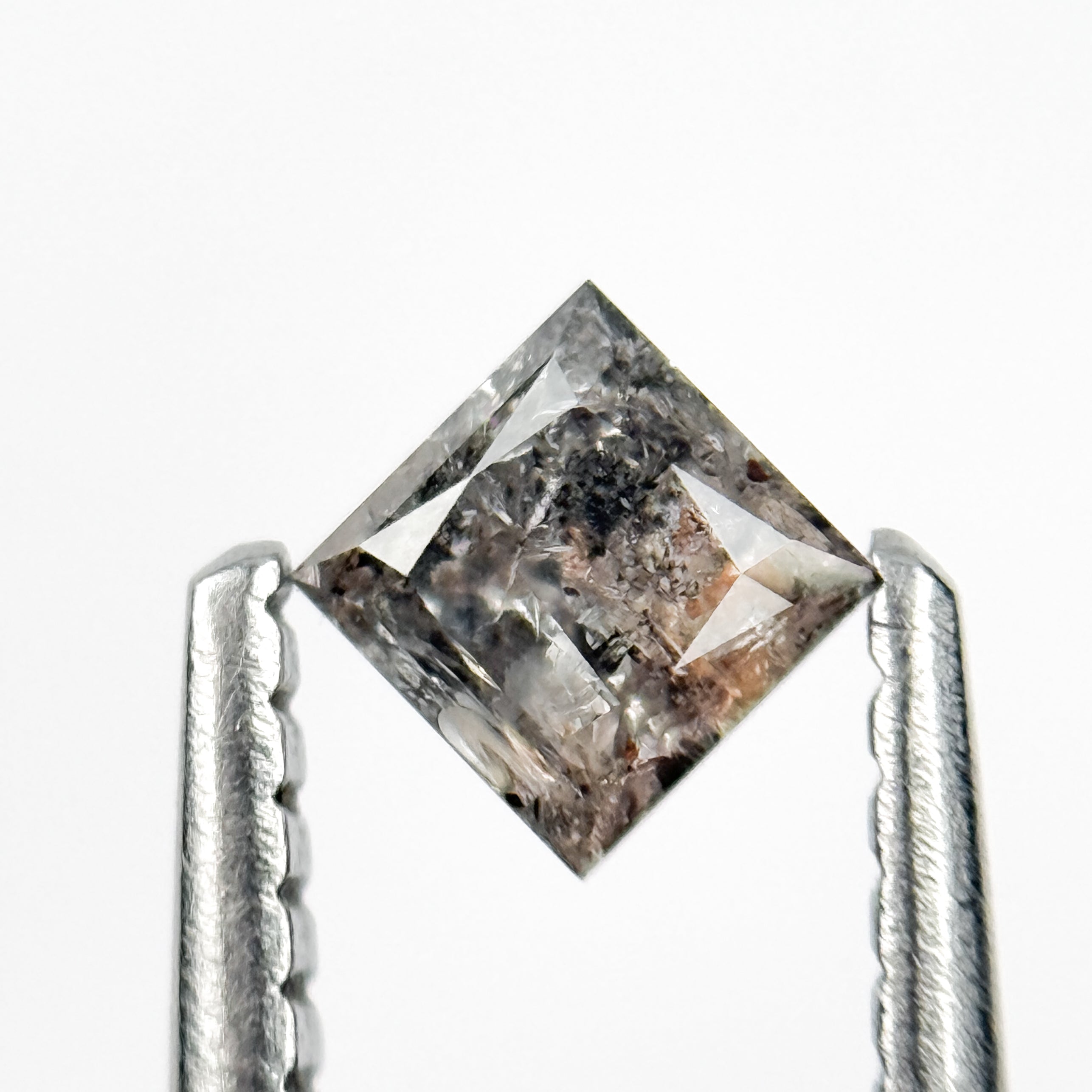 0.30 Ct Princess Rose Cut Grey Natural Salt and Pepper Diamond