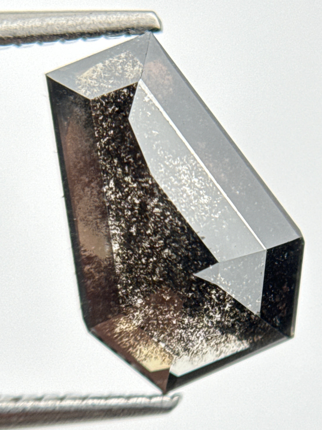 3.58 Ct Coffin Rose Cut Grey Natural Galaxy Diamond