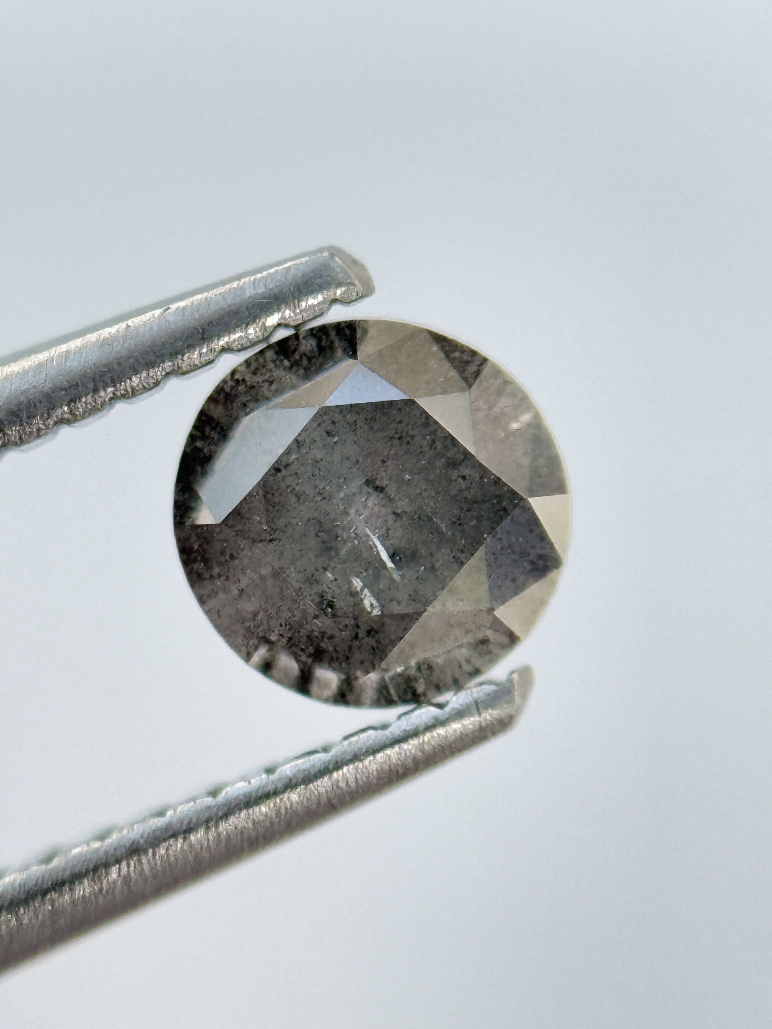 0.58 Ct Round Brilliant Cut Grey Natural Fancy Diamond