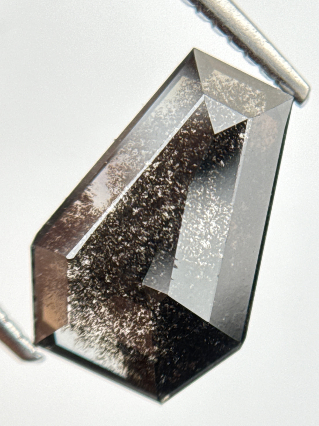 3.58 Ct Coffin Rose Cut Grey Natural Galaxy Diamond