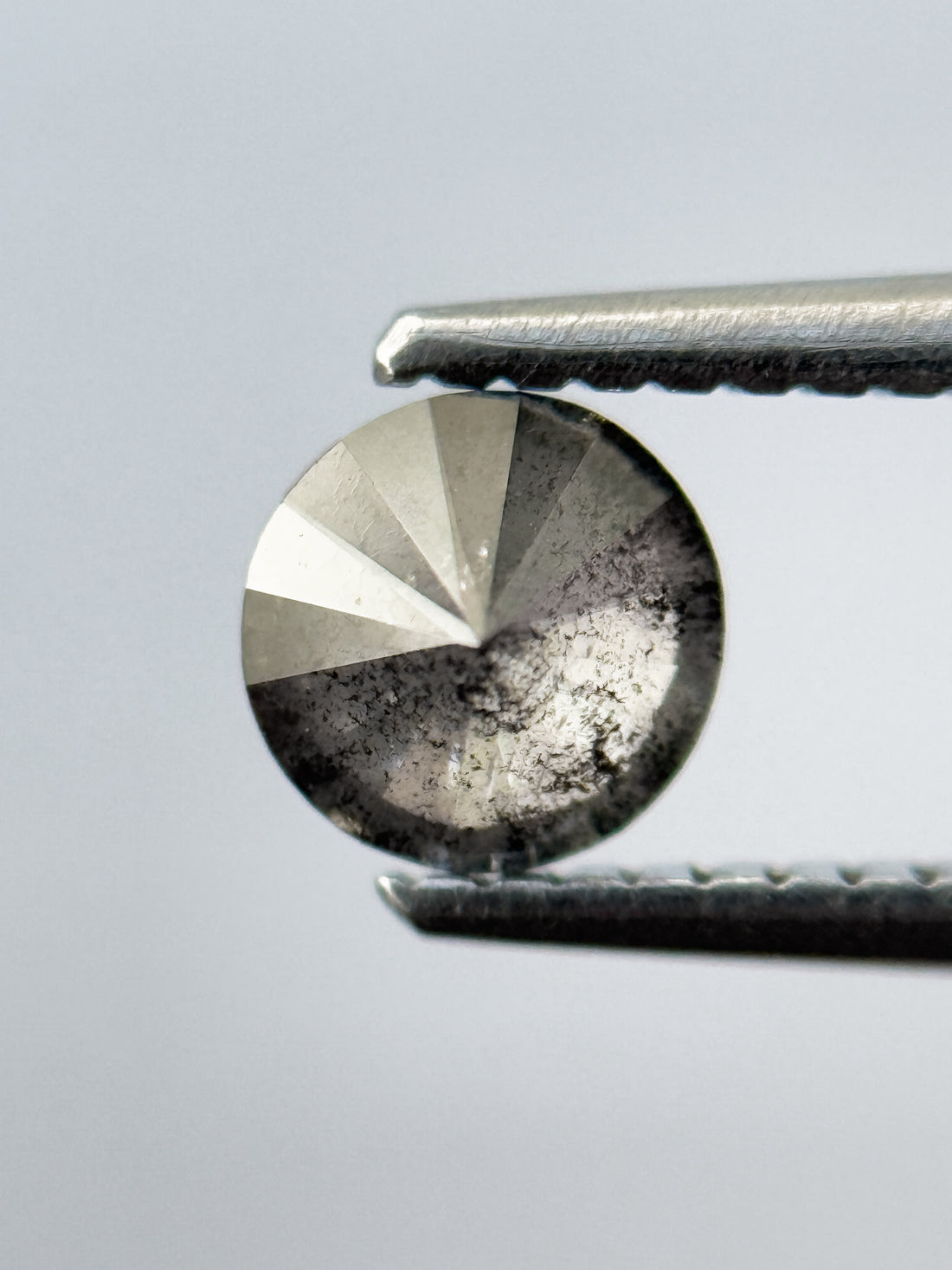 0.58 Ct Round Brilliant Cut Grey Natural Salt and Pepper Diamond