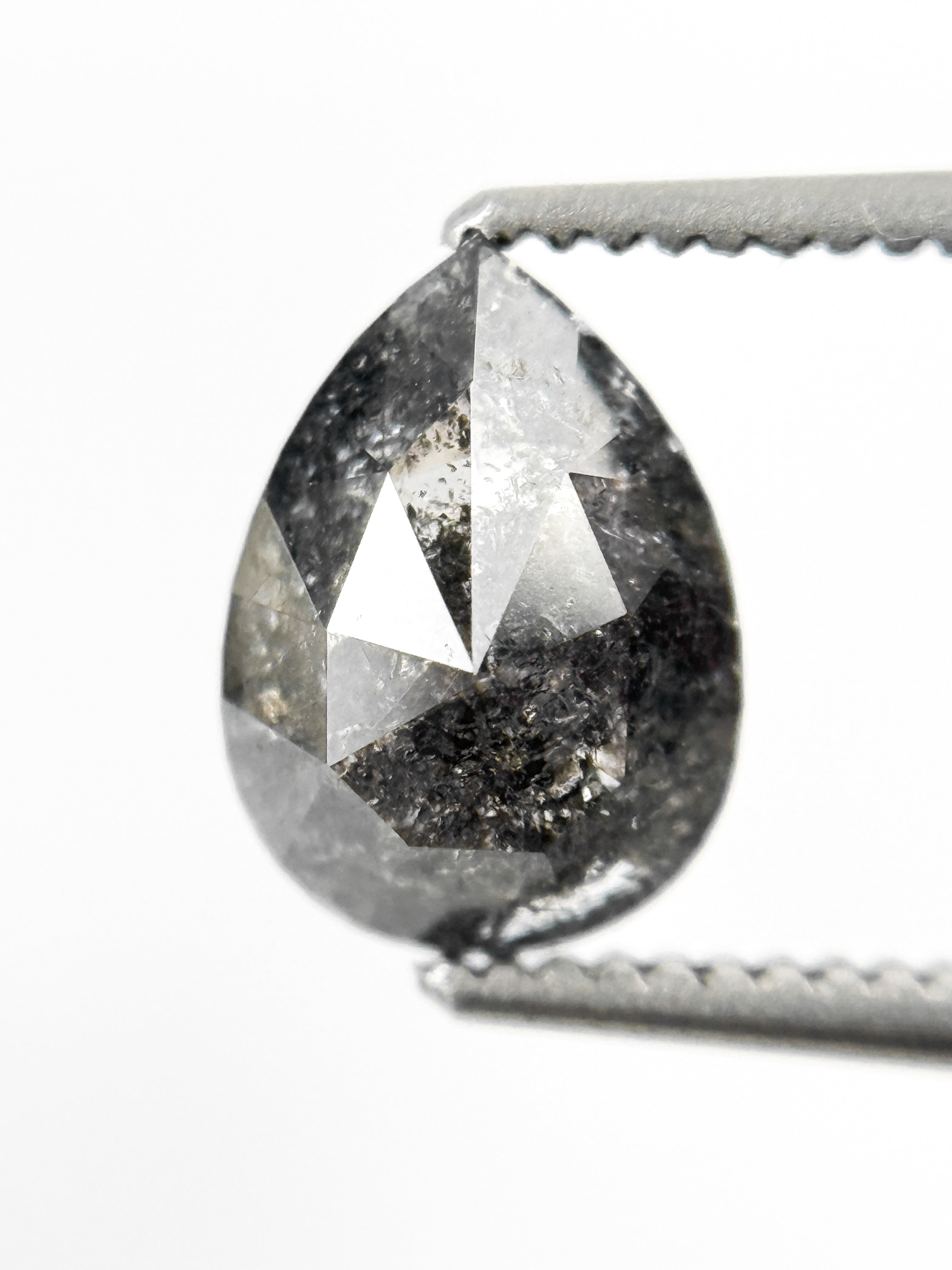 1.49 Ct Pear Rose Cut Grey Natural Loose Diamond