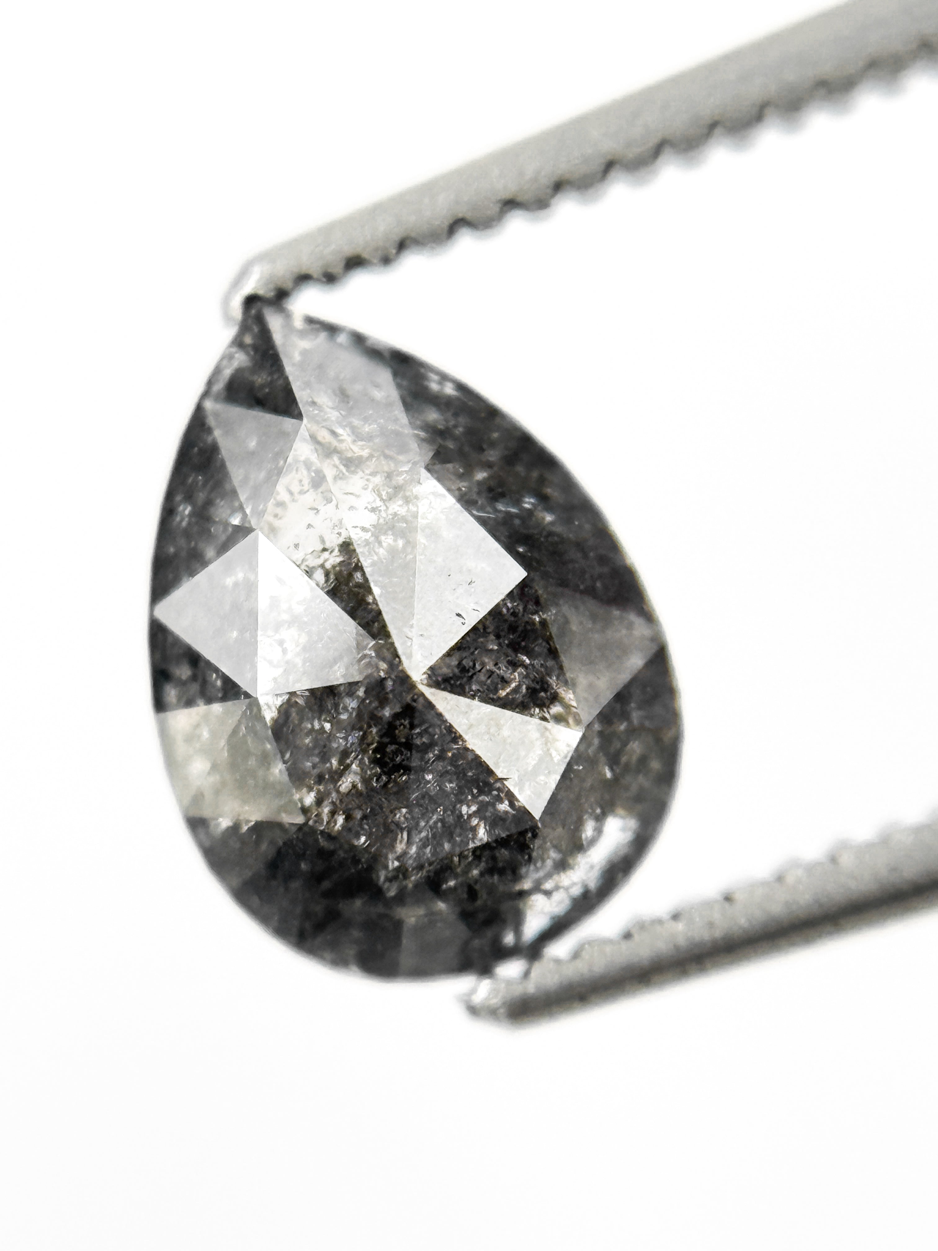 1.49 Ct Pear Rose Cut Grey Natural Loose Diamond