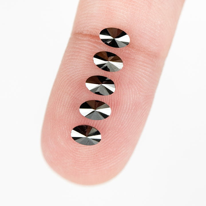 5 X 3 Oval Brilliant Cut Black Natural Fancy Diamond Loose
