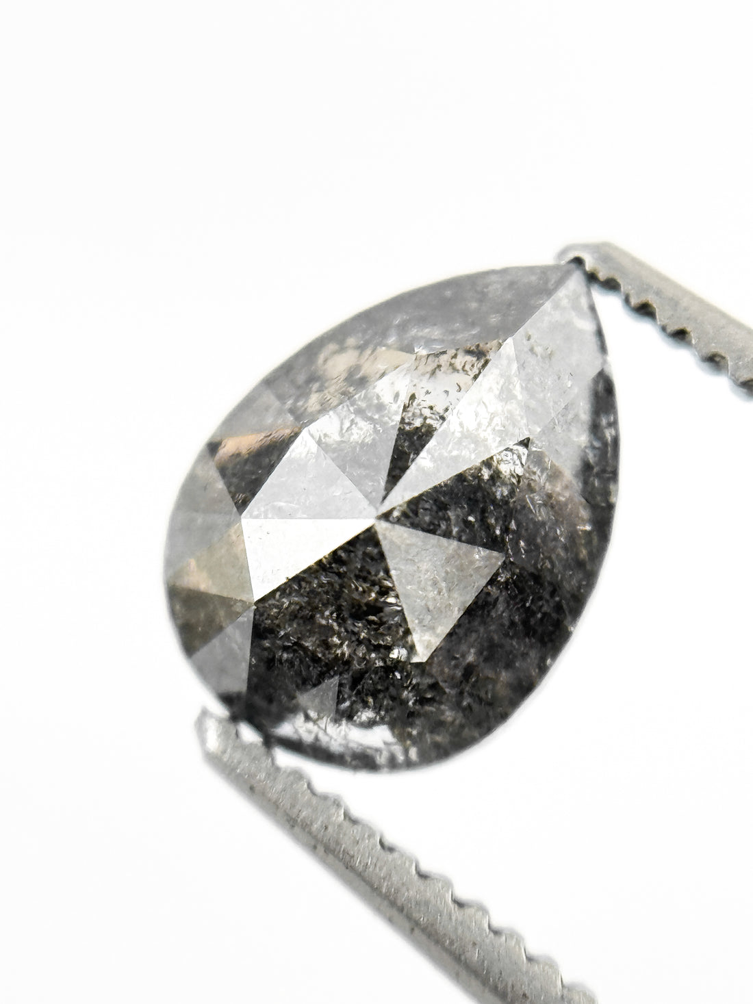 1.49 Ct Pear Rose Cut Grey Natural Loose Diamond