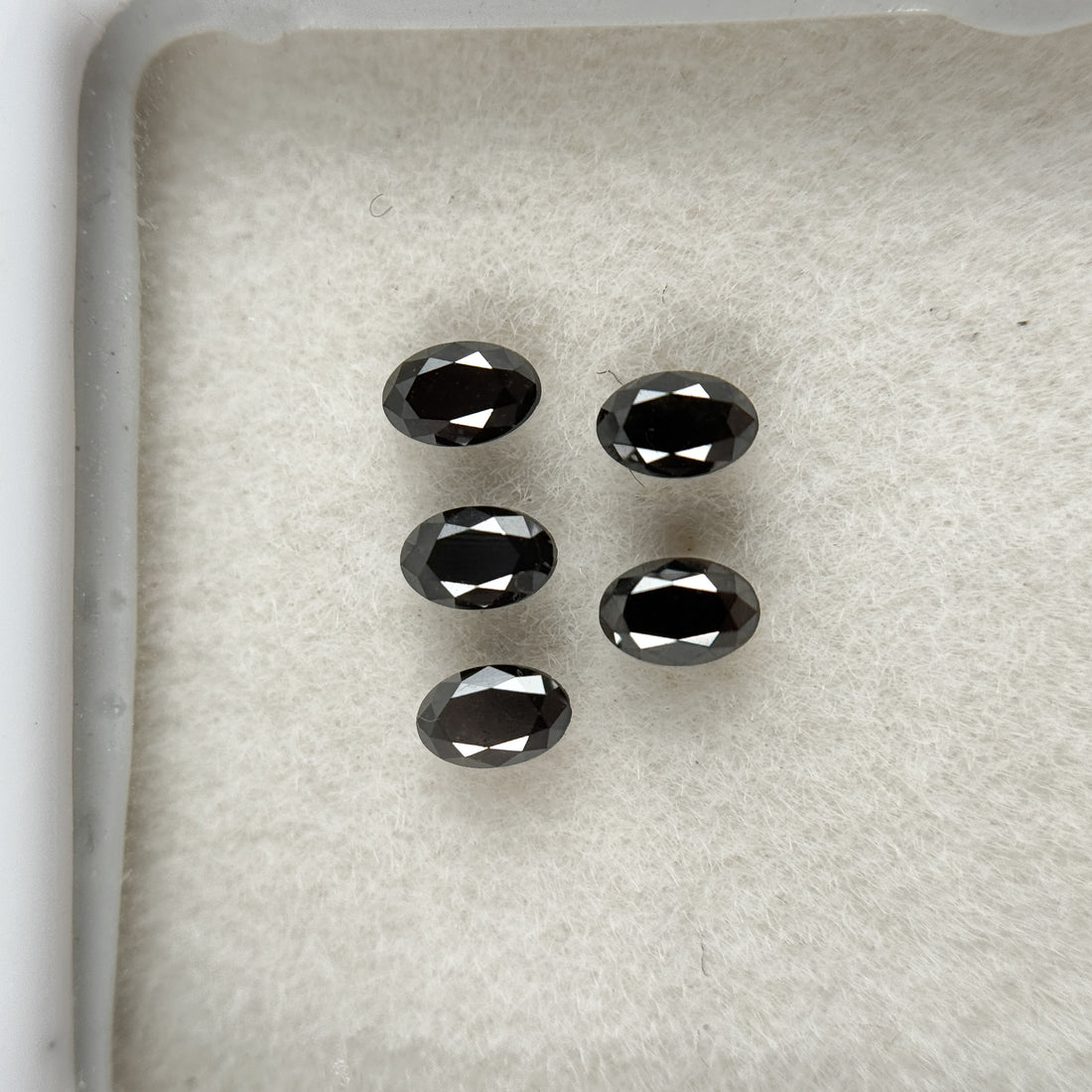 4 MM Oval Rose Cut Black Natural Fancy Diamond Loose