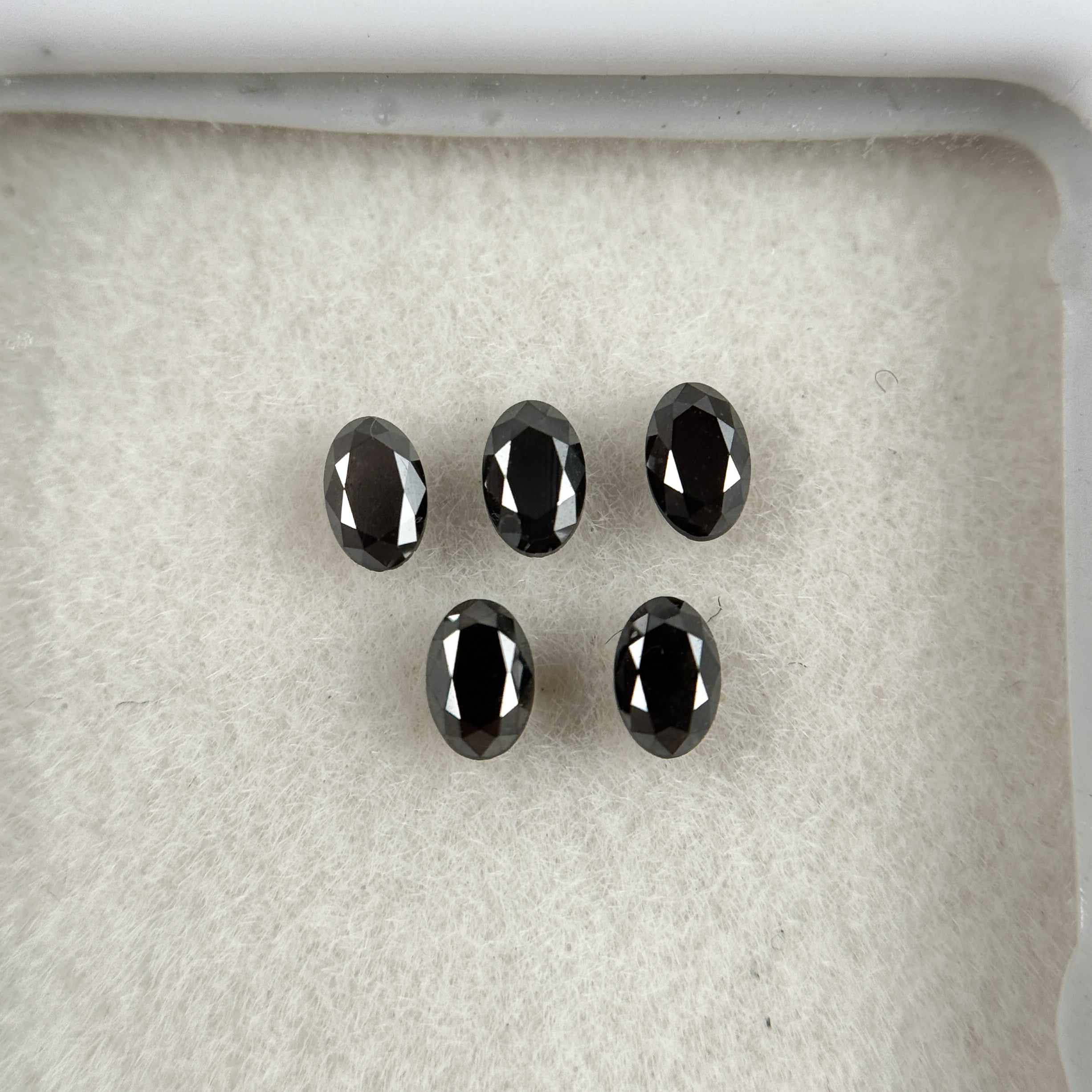 3 X 2 MM Oval Rose Cut Black Natural Fancy Diamond