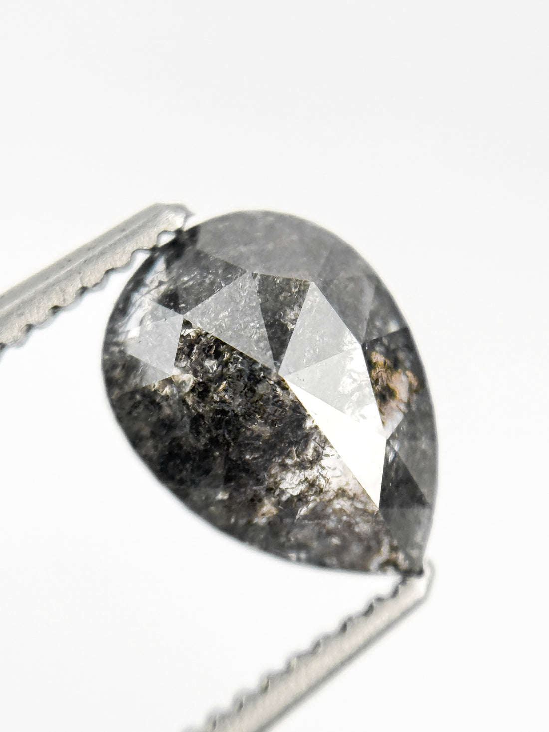 1.49 Ct Pear Rose Cut Grey Natural Loose Diamond