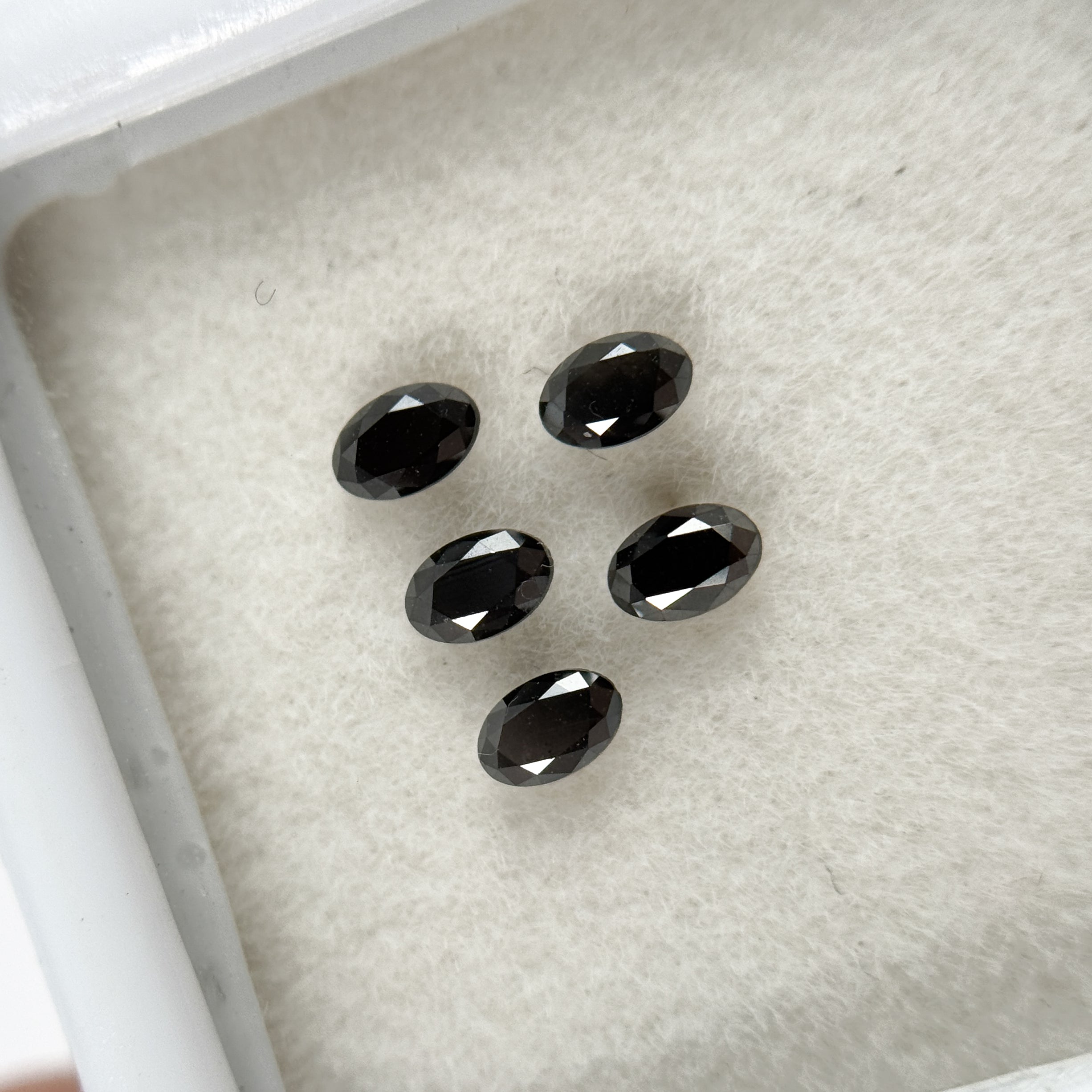 4 MM Oval Rose Cut Black Natural Fancy Diamond Loose